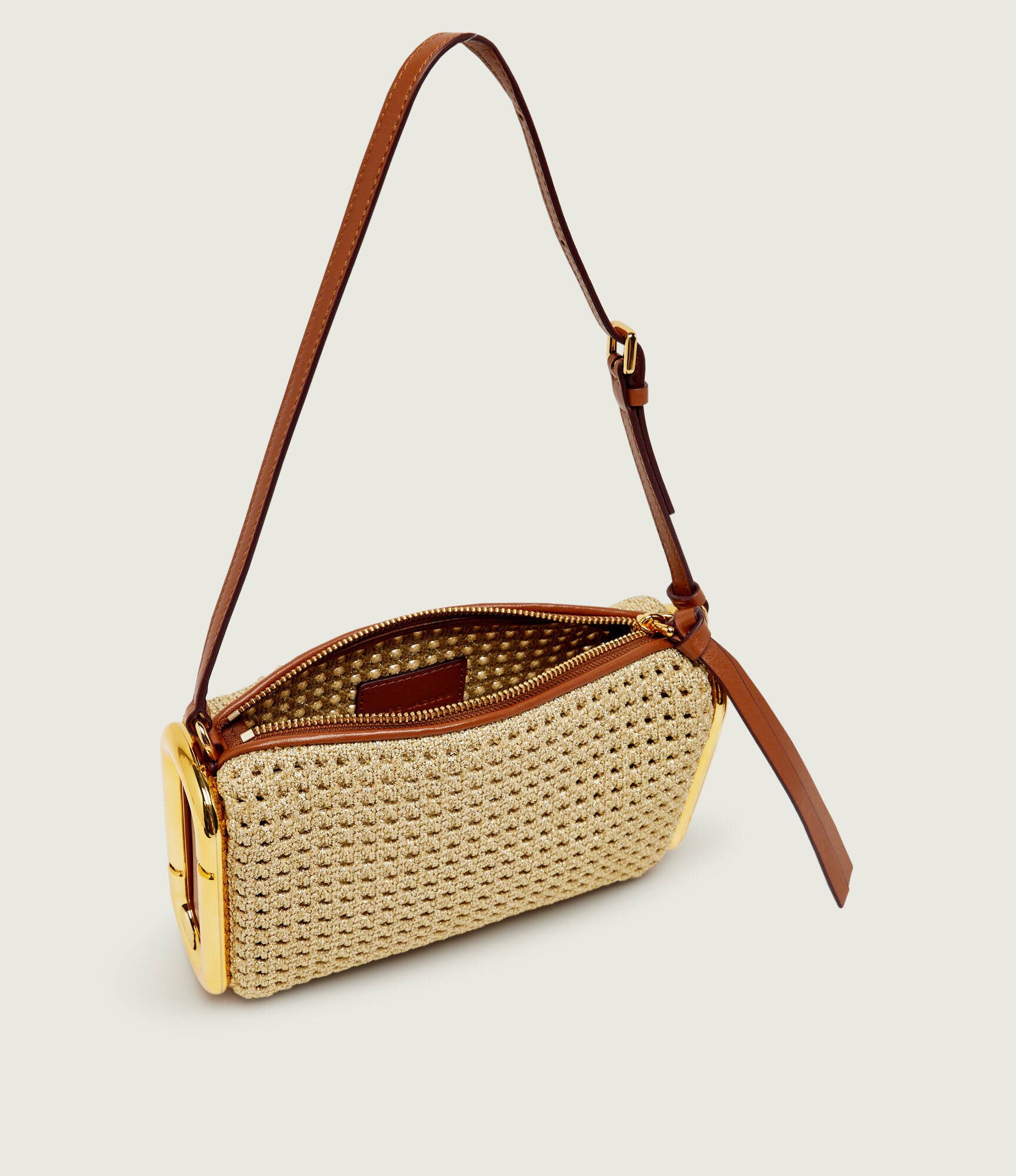 Marc Jacobs Geantă pe umăr Scene Small Shoulder Bag In Crochet cu adaos de piele