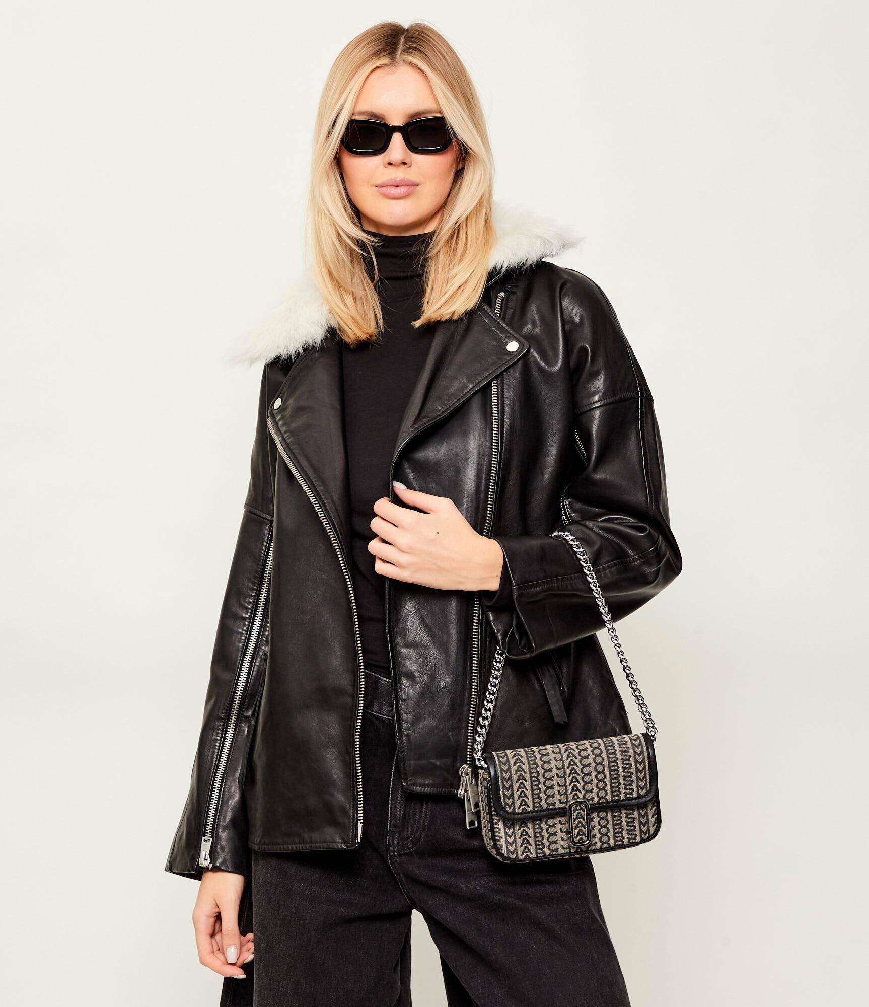 Marc Jacobs Geantă pe umăr THE MONOGRAM J MARC MINI cu adaos de piele