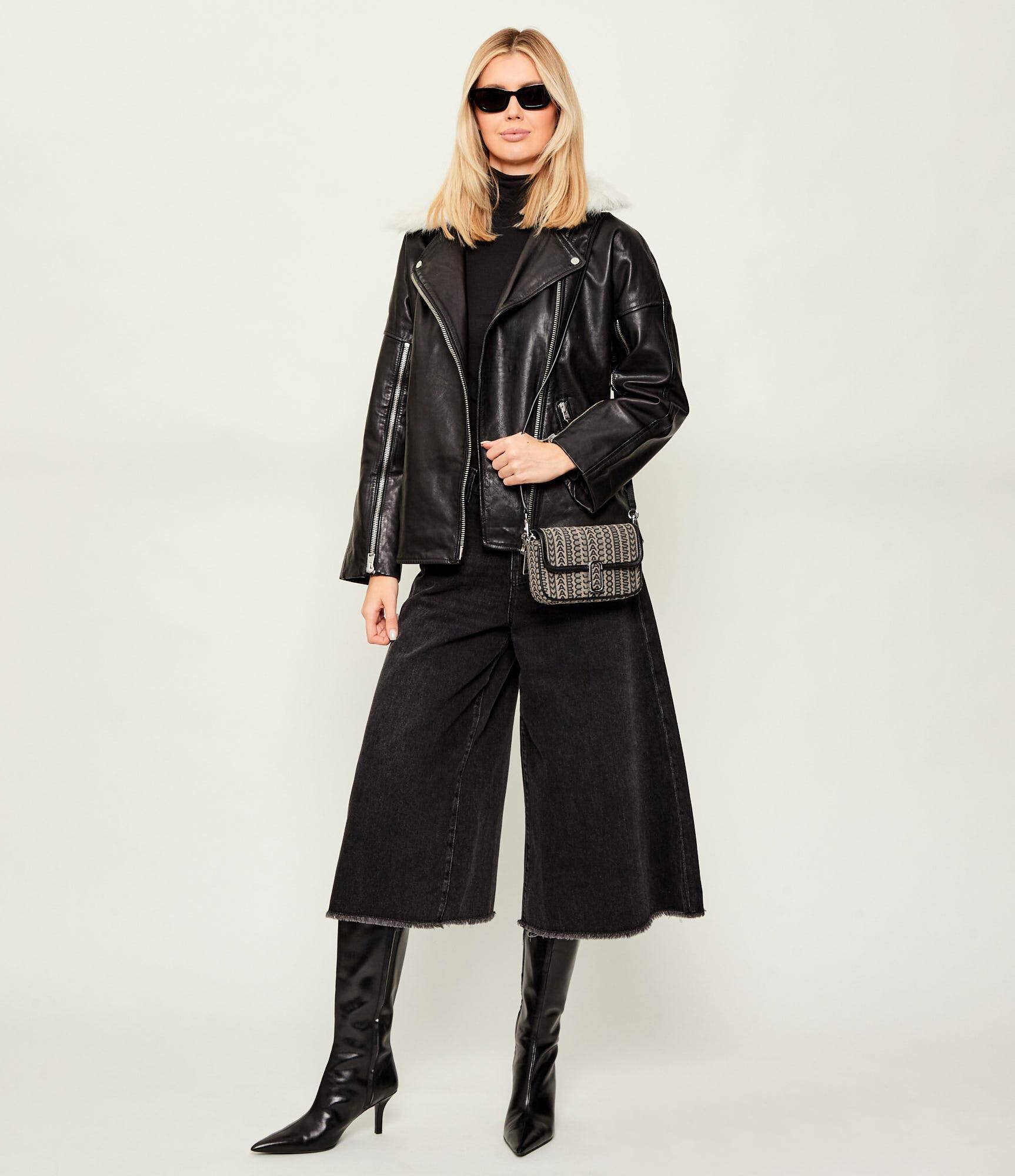Marc Jacobs Geantă pe umăr THE MONOGRAM J MARC MINI cu adaos de piele