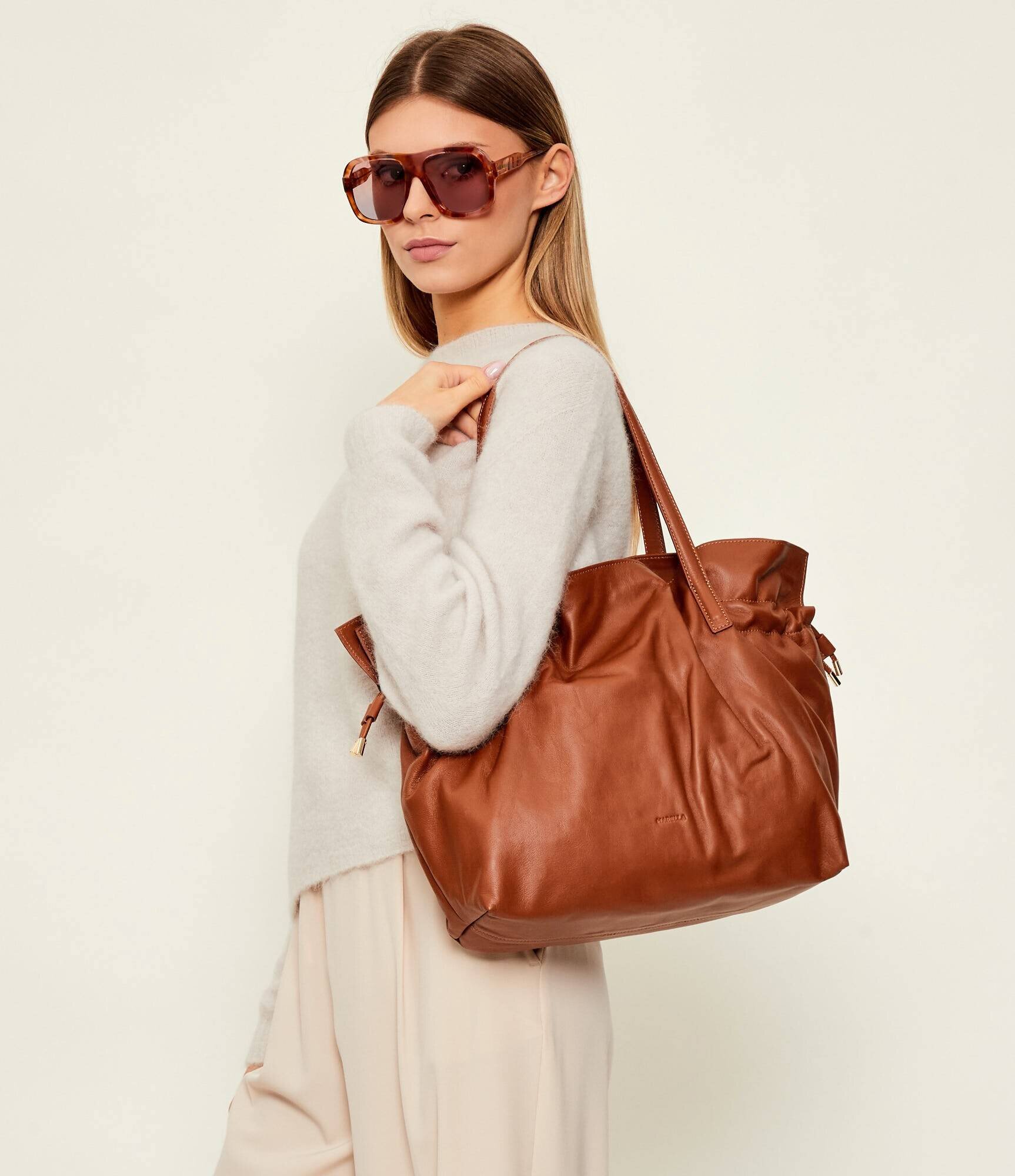Marella De piele geantă tip sac IMPATTO