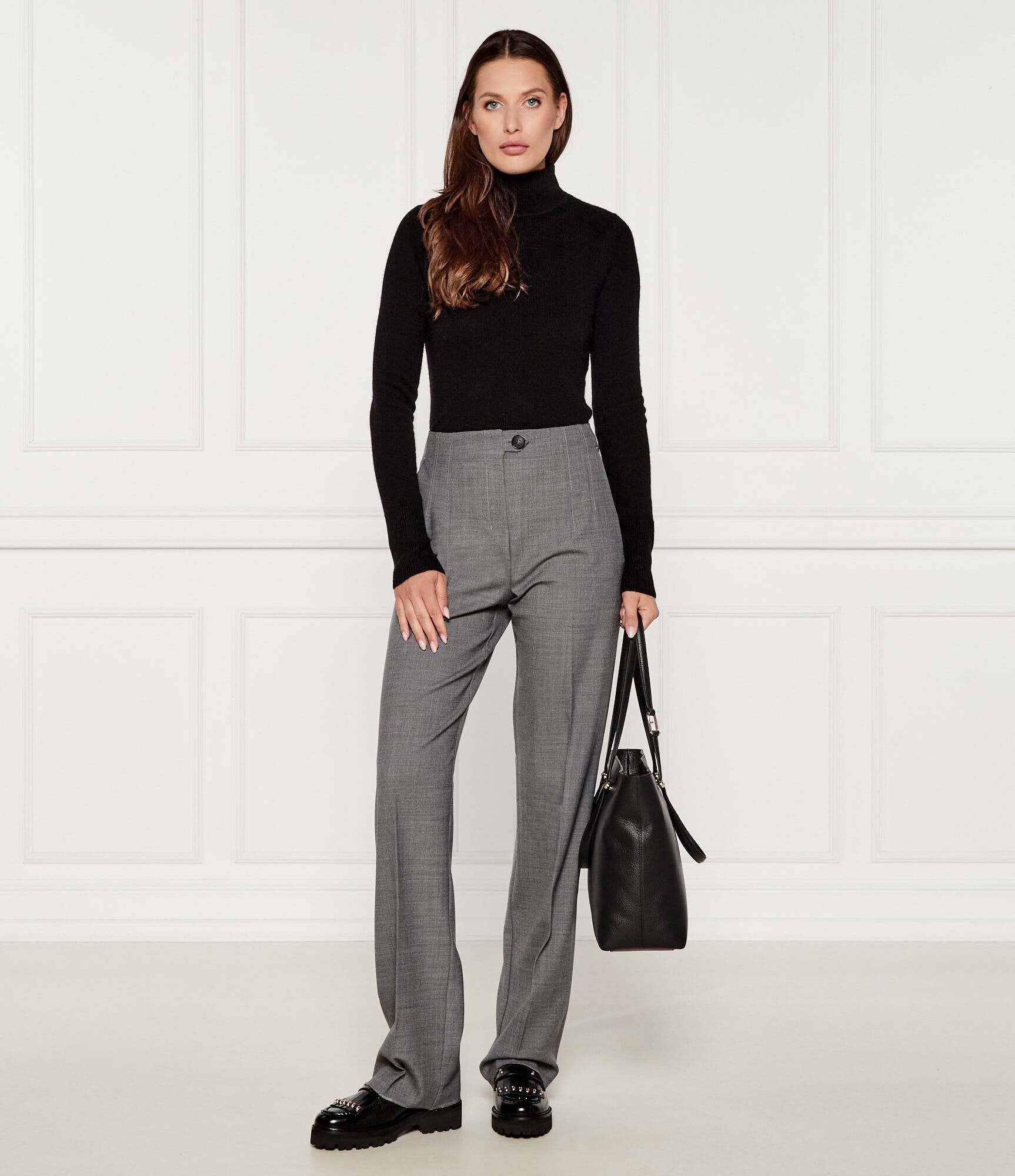 Marella Pantaloni Affari | Relaxed fit cu adaos de lână