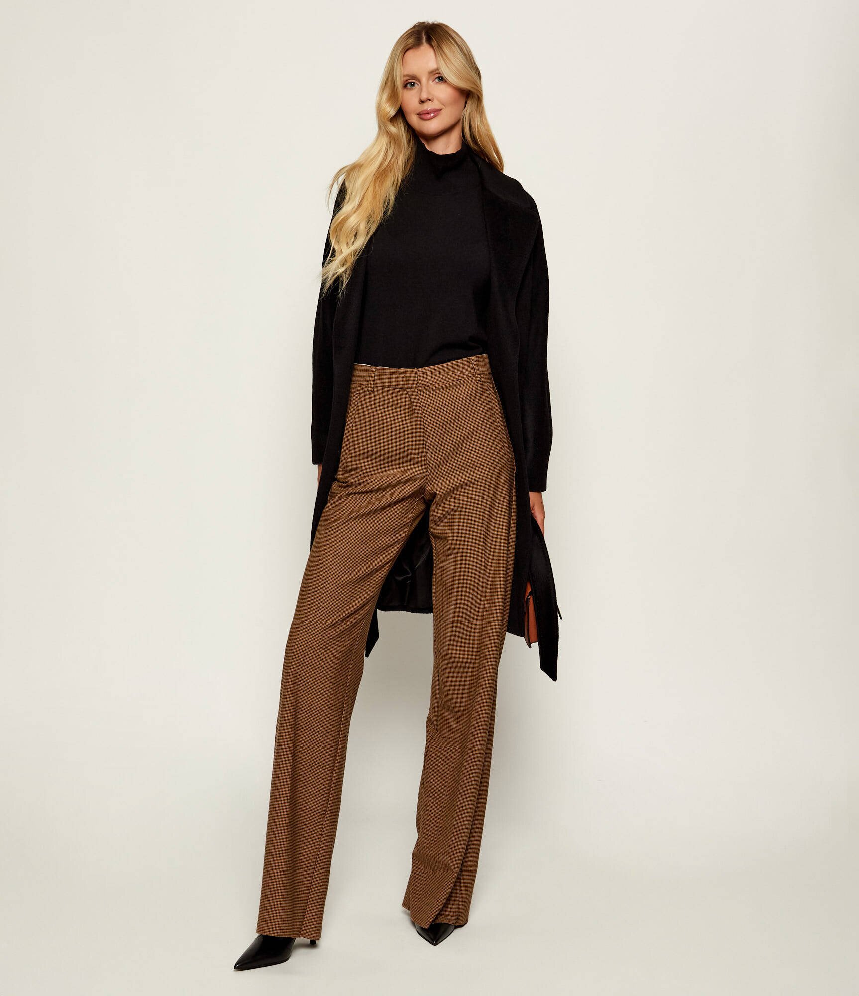 Marella Pantaloni Tales | Straight fit cu adaos de lână