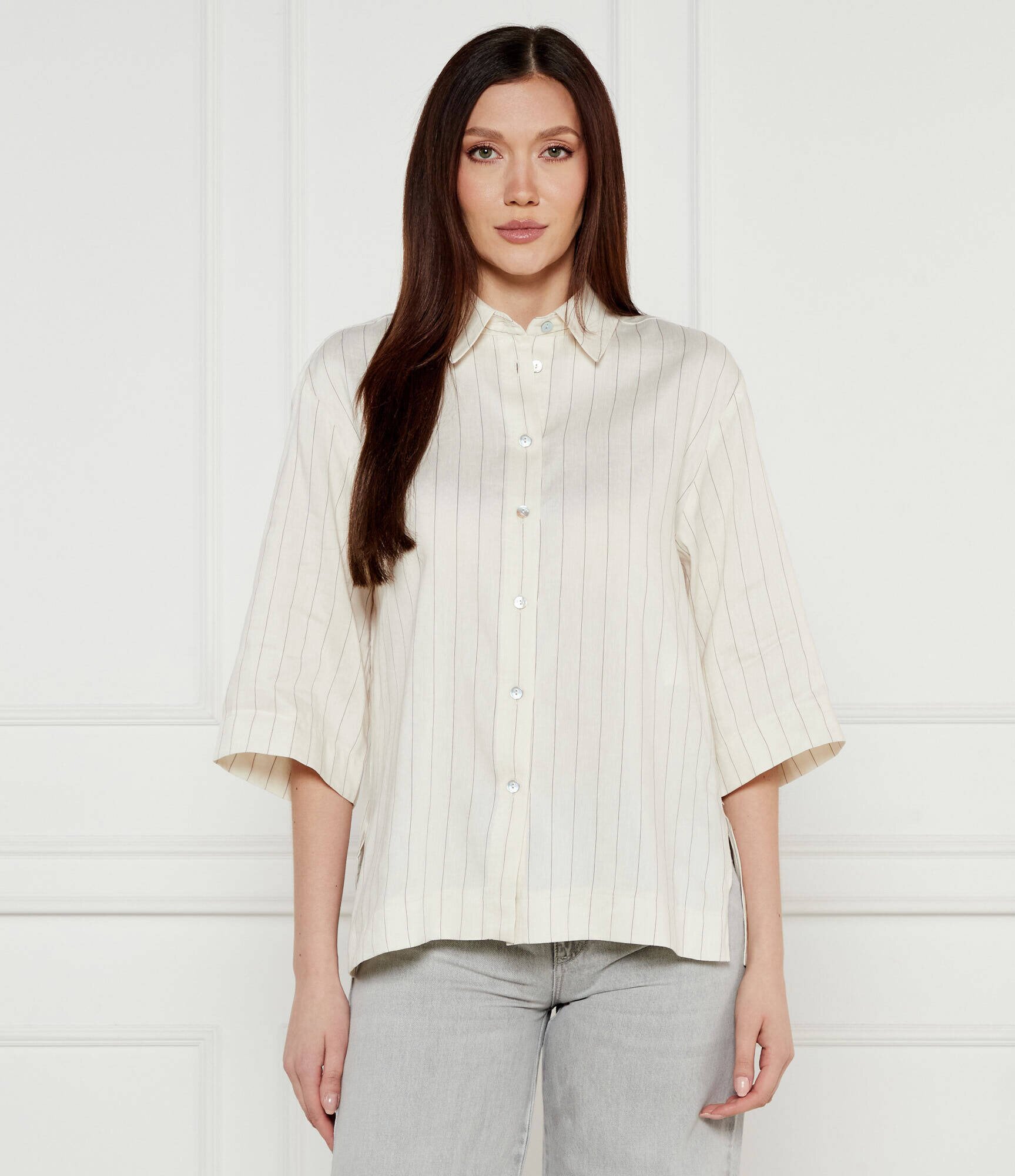 Marella SPORT Cămașă Manna | Relaxed fit | cu adaos de in
