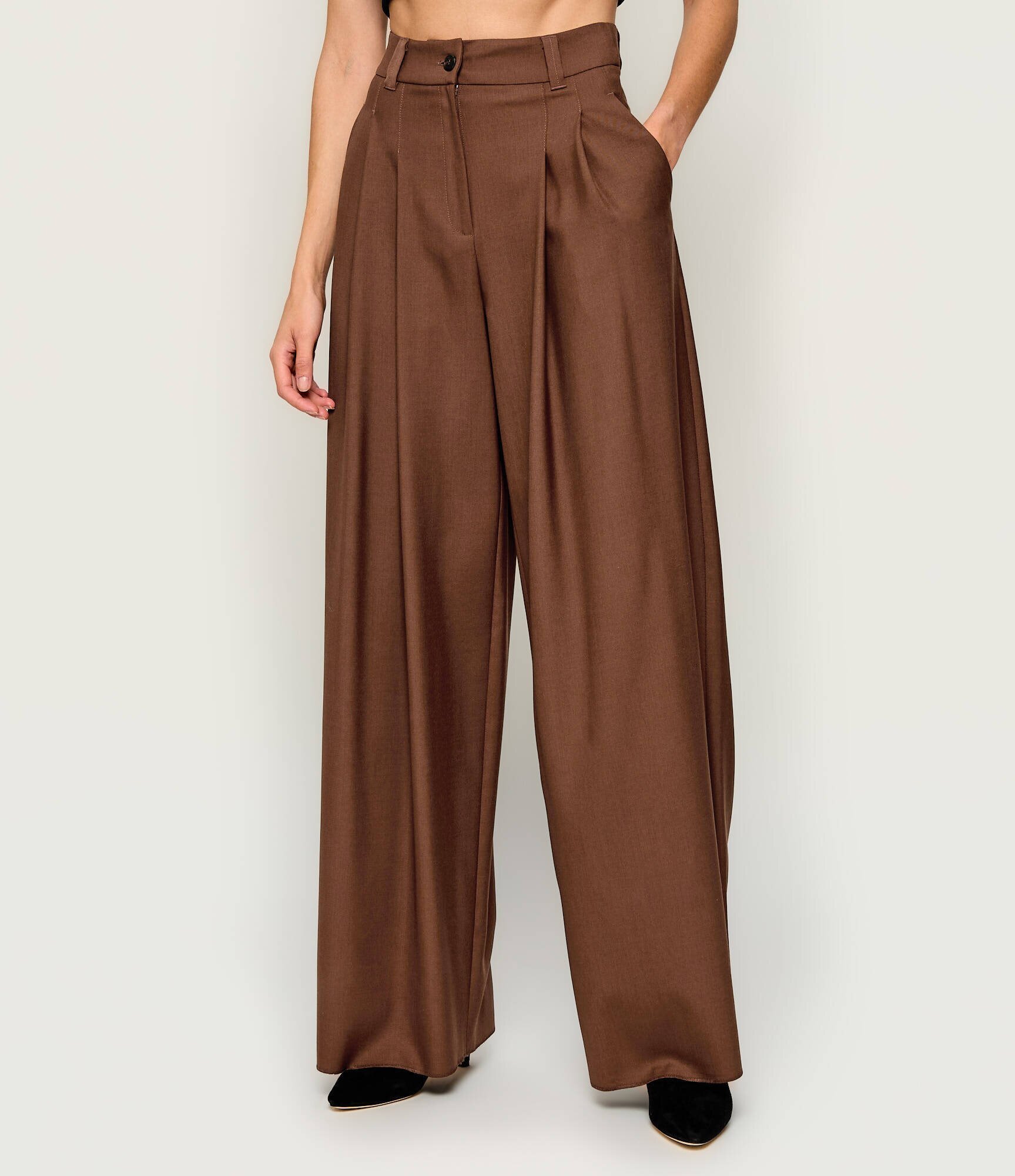 Marella SPORT De lână pantaloni Mllsalvo | Relaxed fit