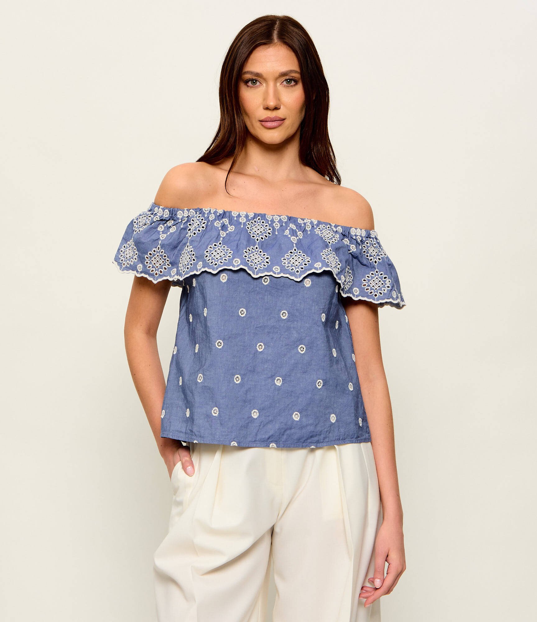 Max&Co Bluză LORETO | Relaxed fit | cu adaos de in