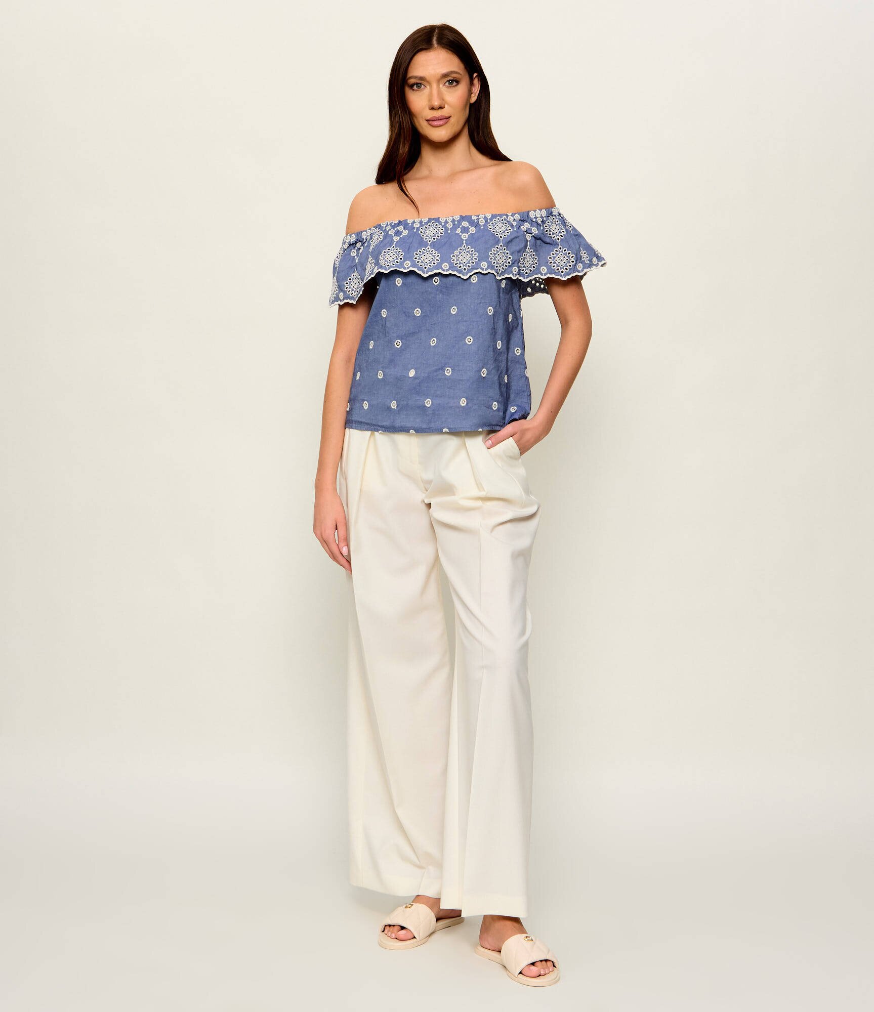 Max&Co Bluză LORETO | Relaxed fit | cu adaos de in