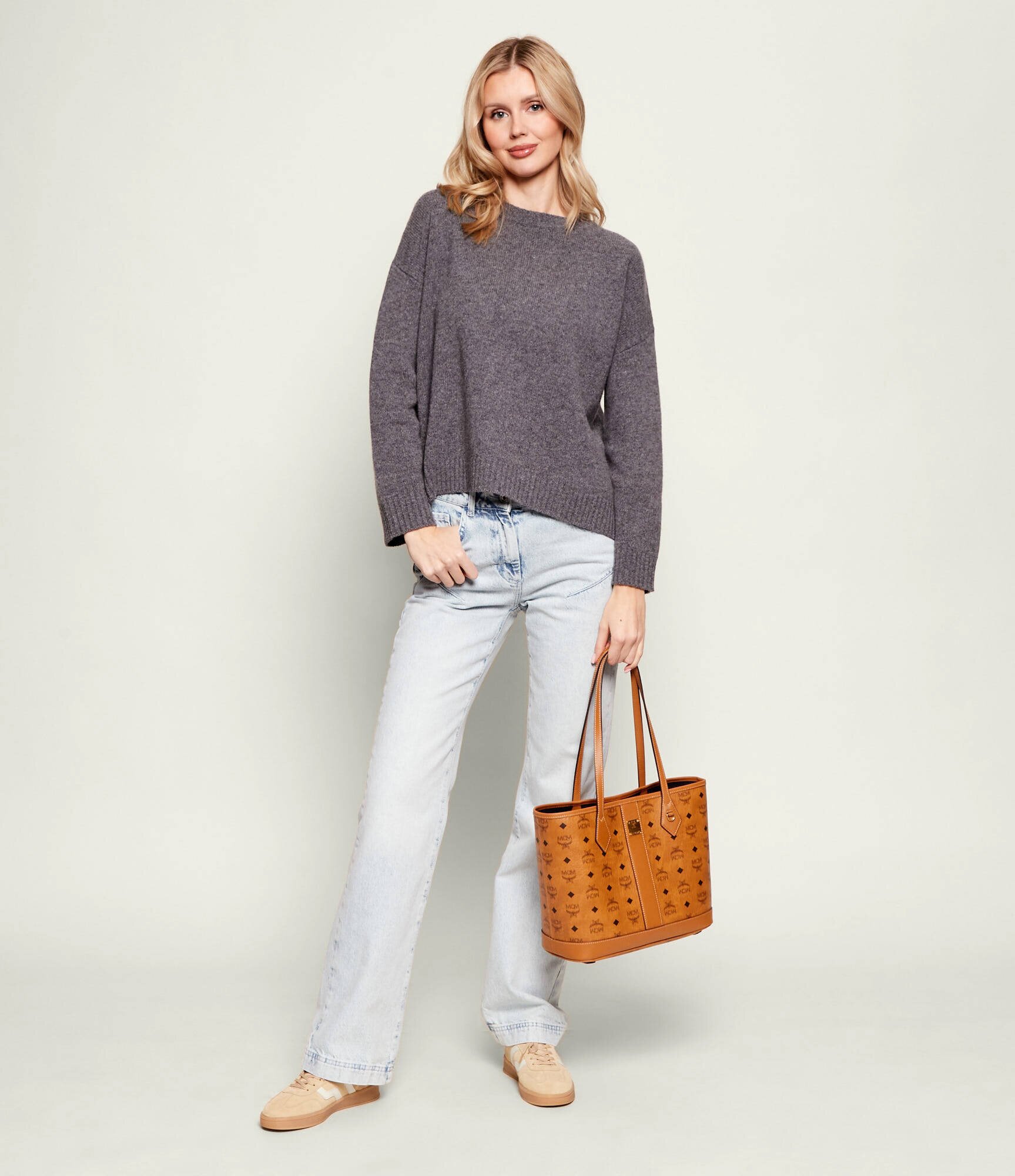 MCM Geantă shopper + borsetă Liz cu adaos de piele