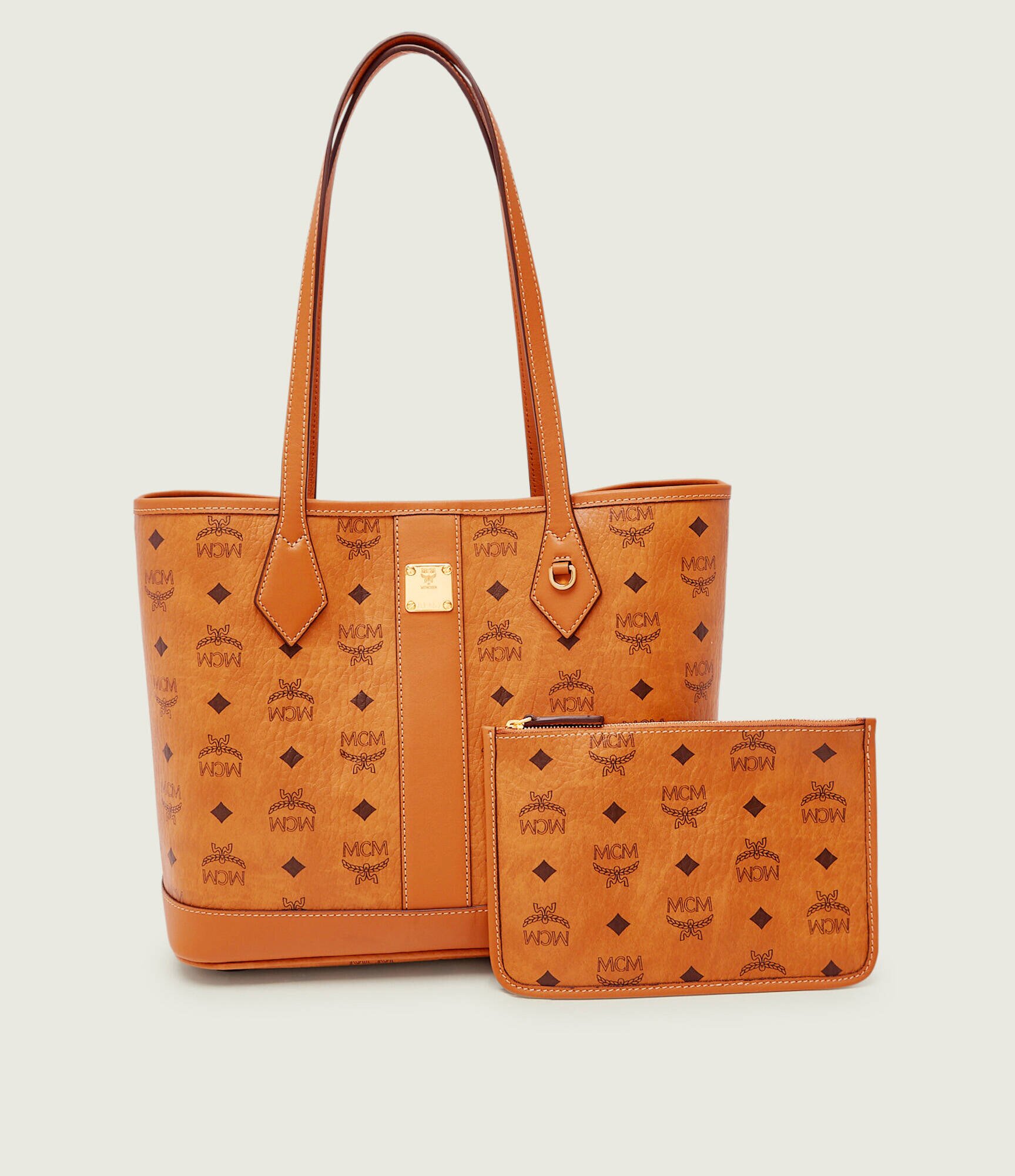 MCM Geantă shopper + borsetă Liz cu adaos de piele