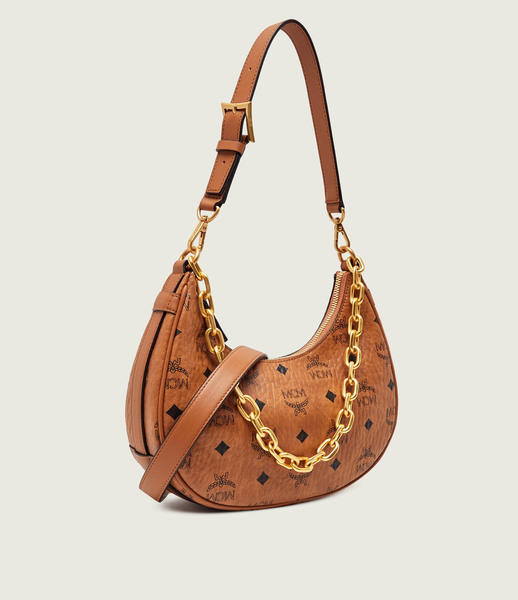 MCM Hobo AREN VI cu adaos de piele