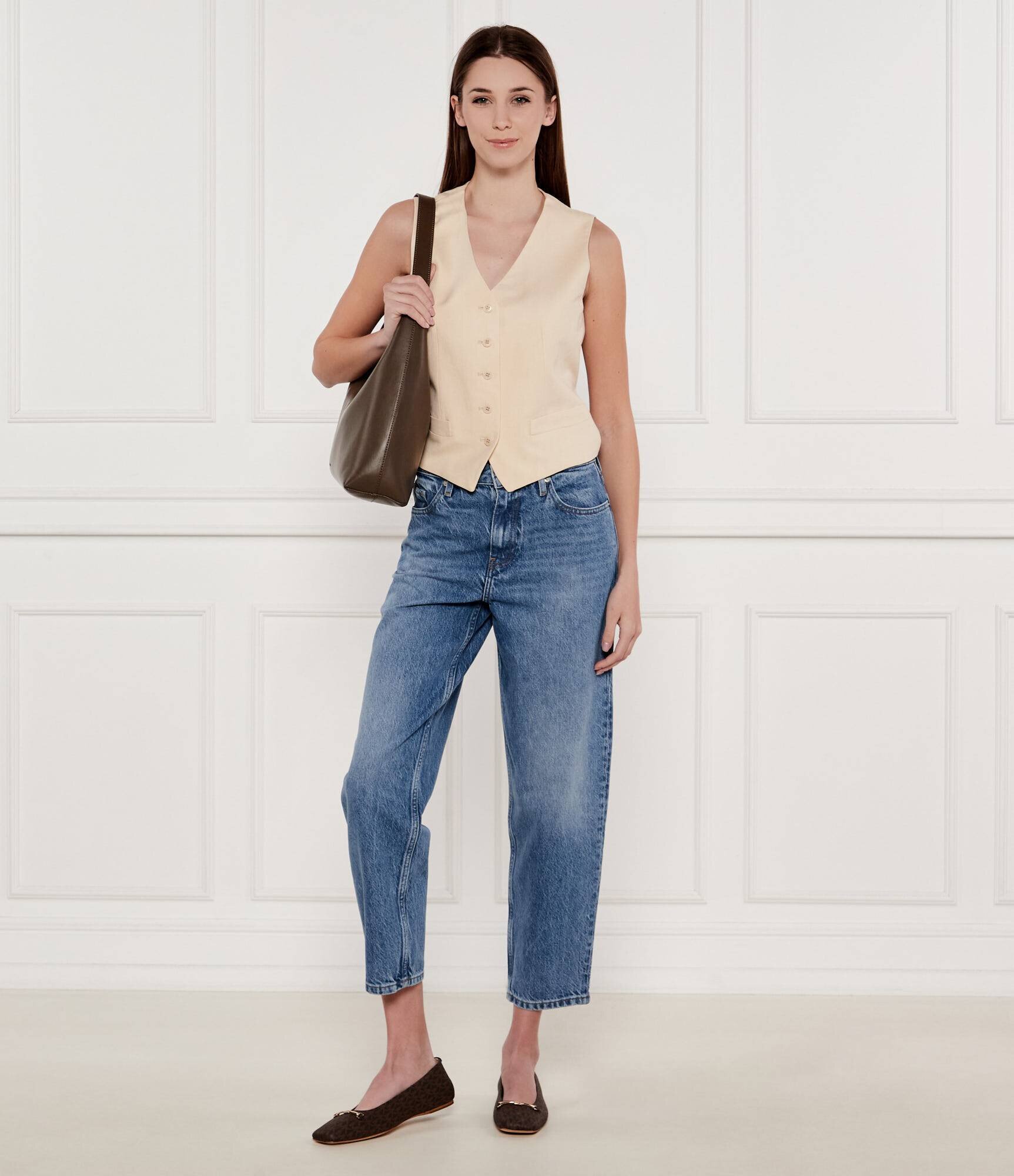 Michael Kors Balerini Lena cu adaos de piele