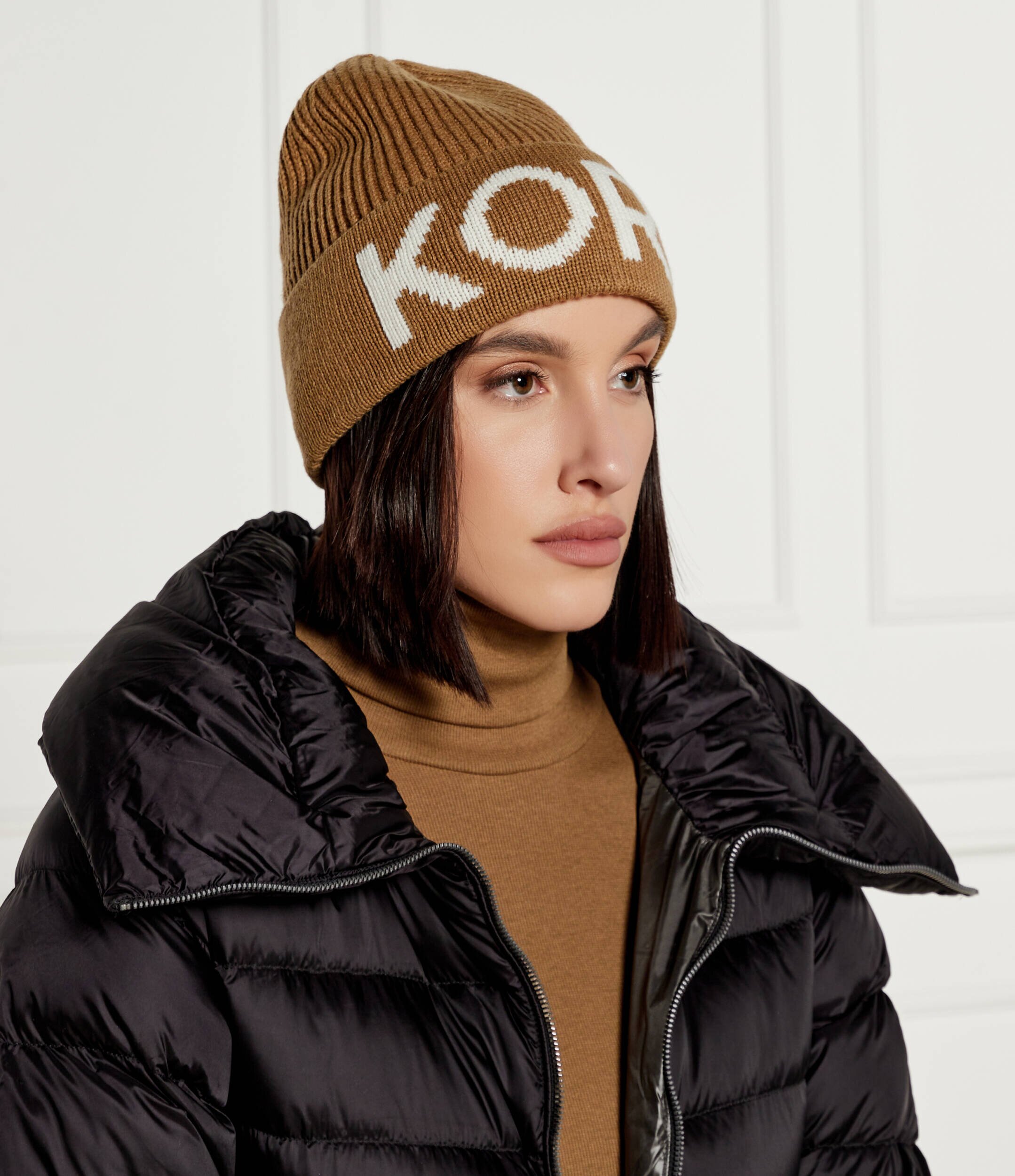 Michael Kors Căciulă FISHERMAN'S RIB cu adaos de lână