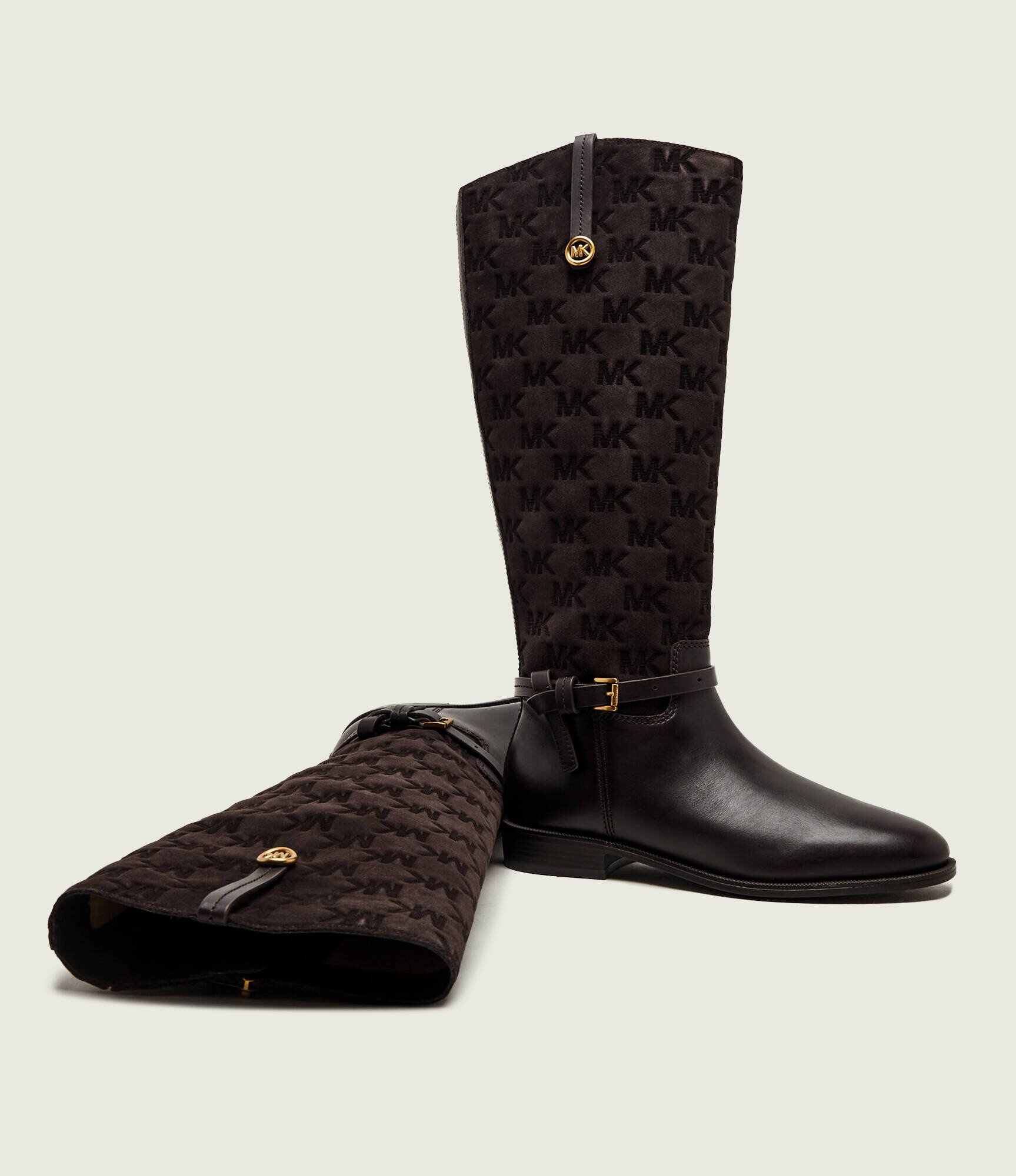 Michael Kors Cizme de echitație Beverly | zamsz cu adaos de piele