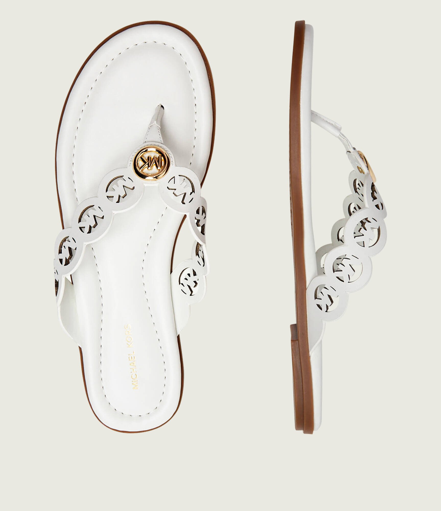 Michael Kors De piele flip flops Janie