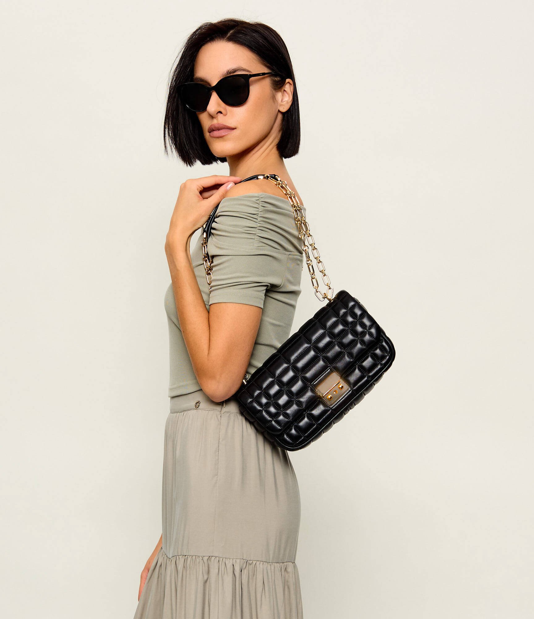 Michael Kors De piele geantă pe umăr Tribeca