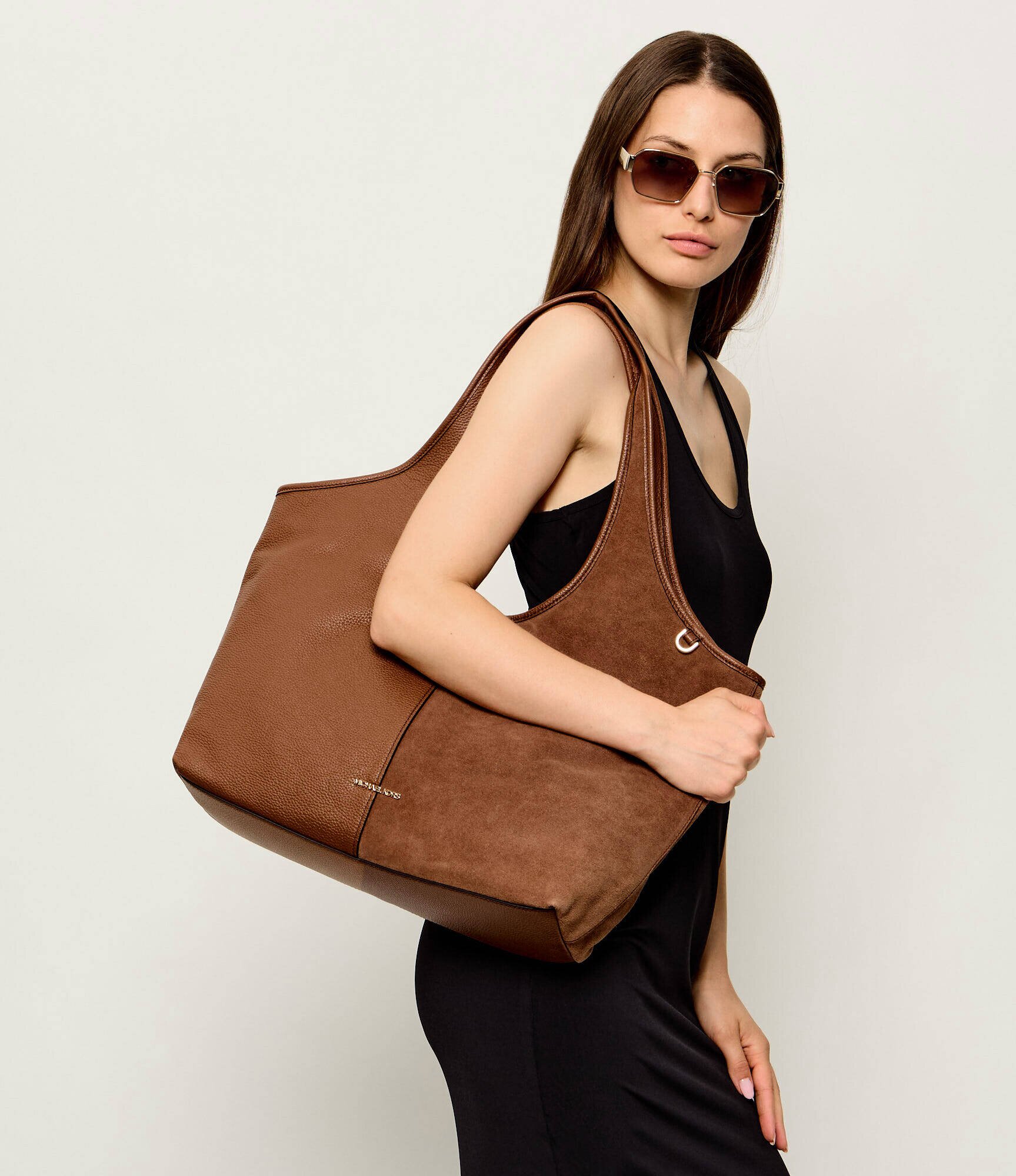 Michael Kors De piele geantă shopper Henly | piele întoarsă