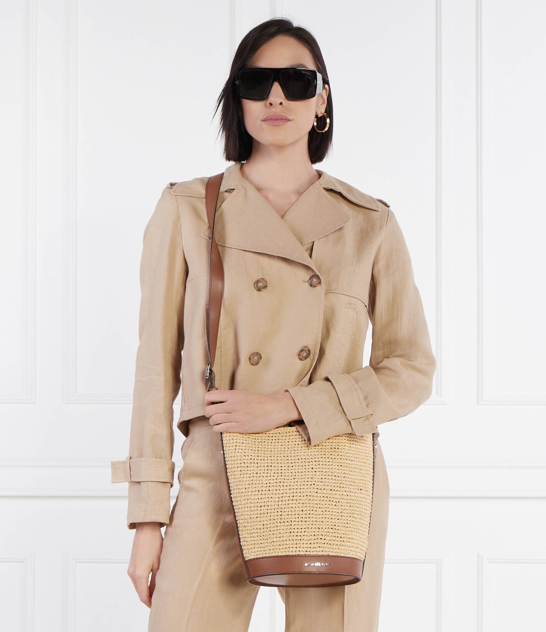Michael Kors Geantă pe umăr Bucket cu adaos de piele