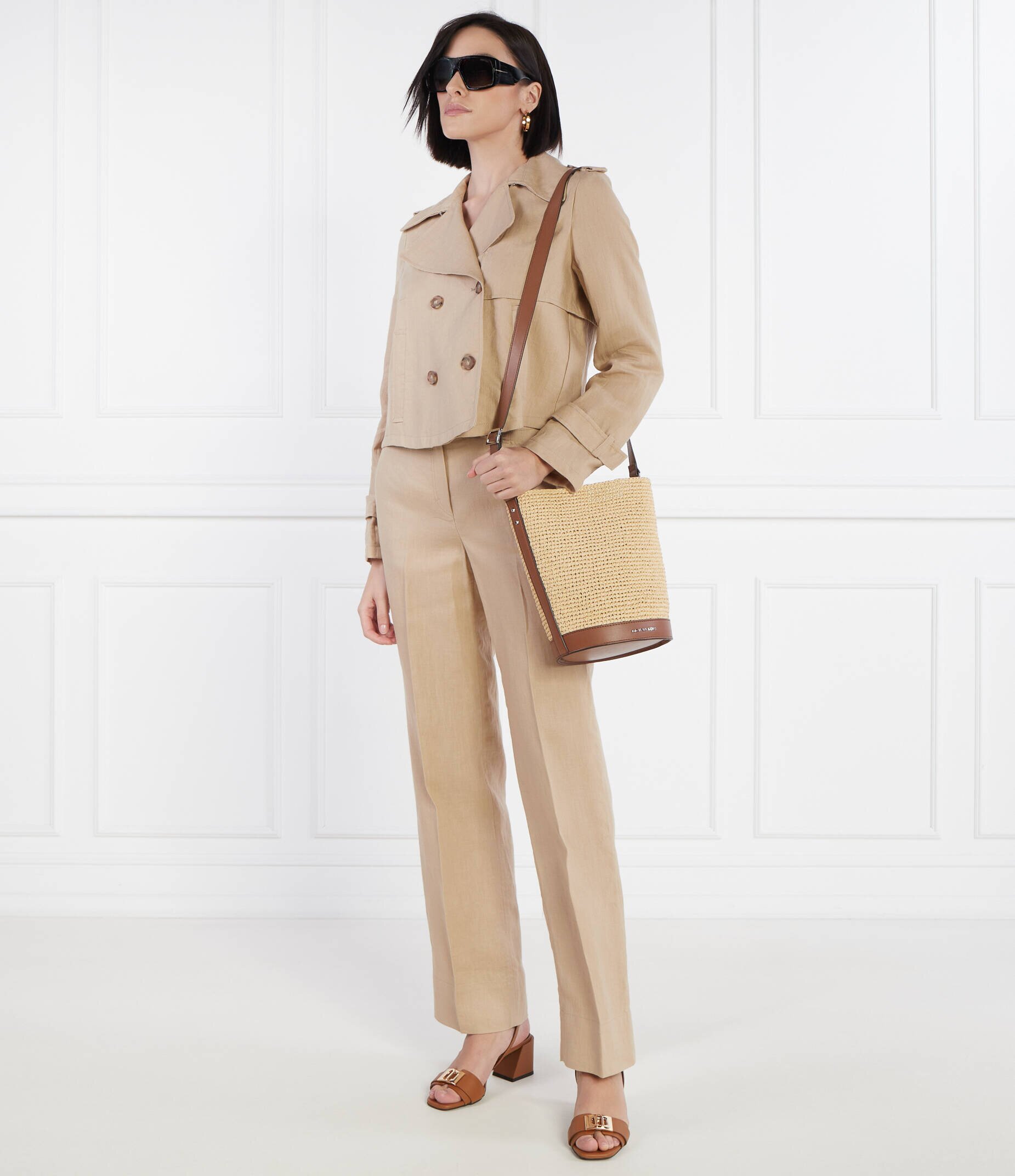 Michael Kors Geantă pe umăr Bucket cu adaos de piele