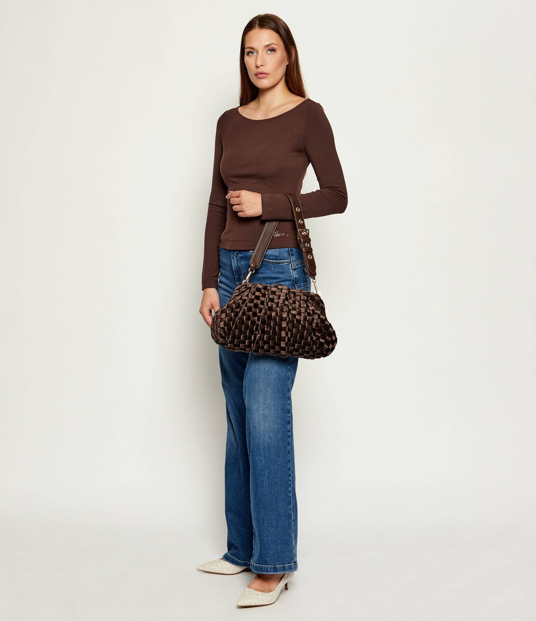 Michael Kors Pantofi ALINA FLEX KITTEN PUMP cu adaos de piele