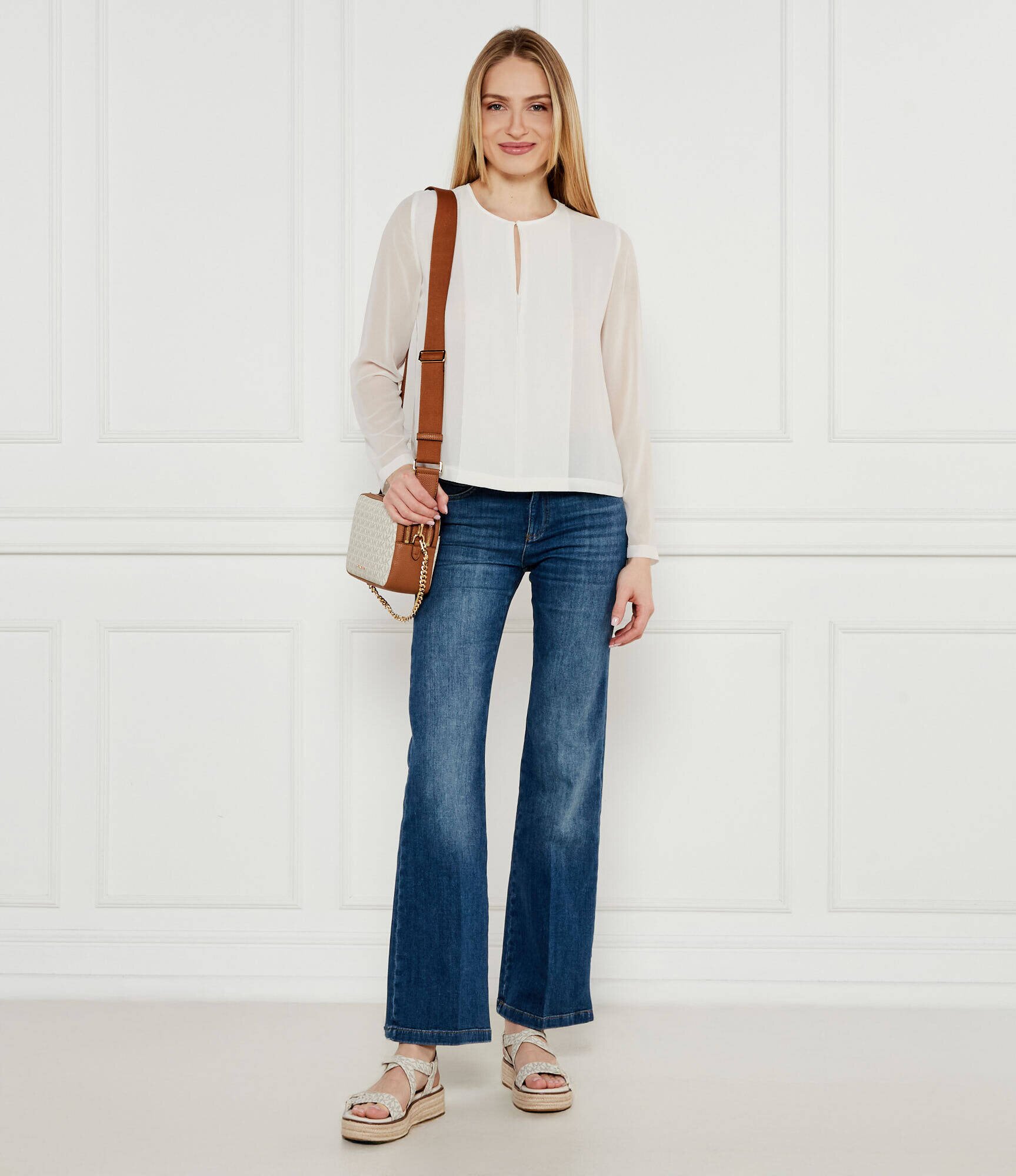 Michael Kors Sandale Lynn cu adaos de piele