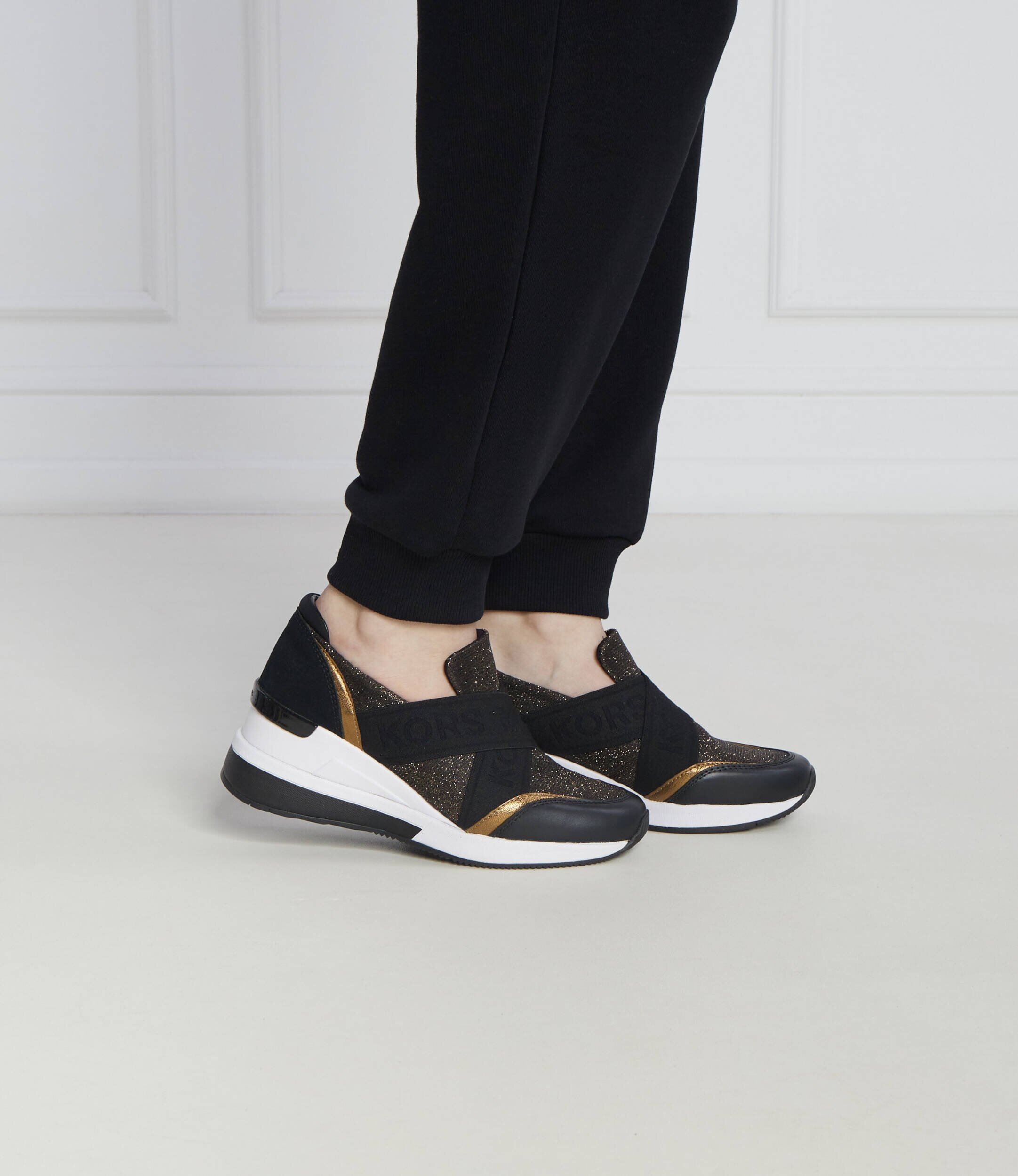 Michael Kors Sneakers Geena cu adaos de piele