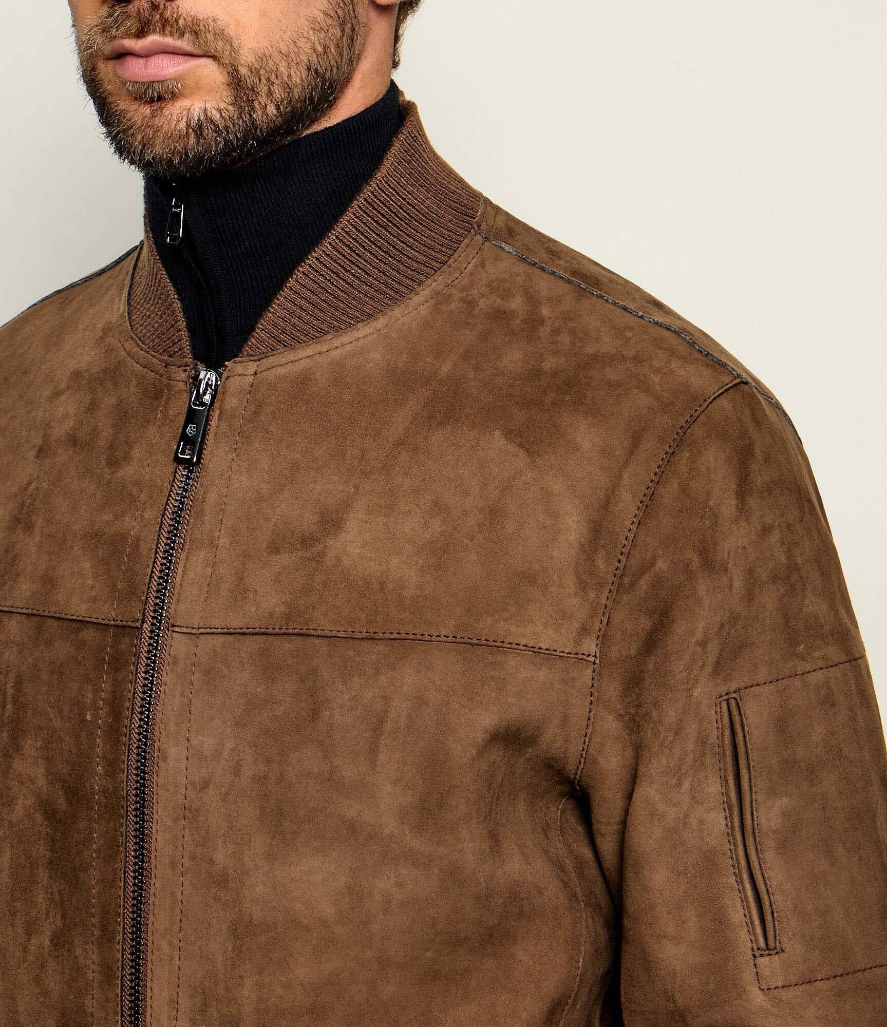 Milestone Geacă de piele bomber MSJoshua | regular fit cu adaos de lână