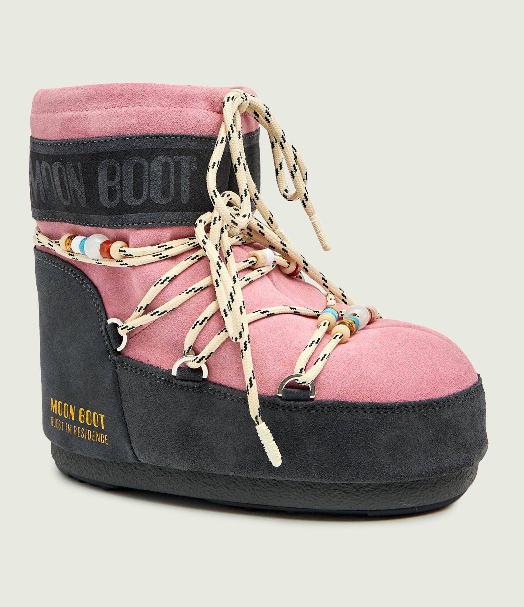 Moon Boot Bocanci ICON LOW SUEDE BEADS | X Guest in Residence | piele întoarsă