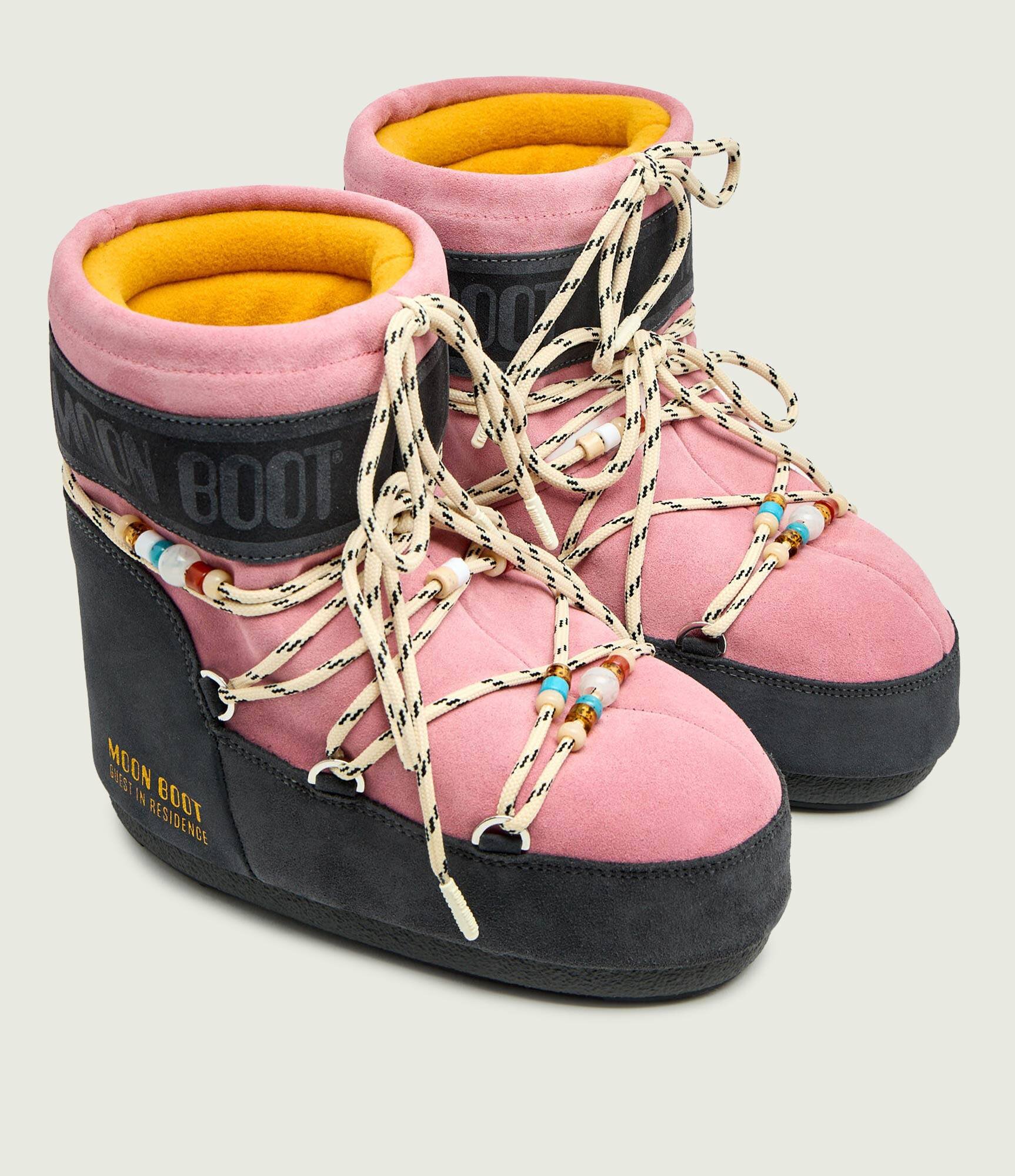 Moon Boot Bocanci ICON LOW SUEDE BEADS | X Guest in Residence | piele întoarsă