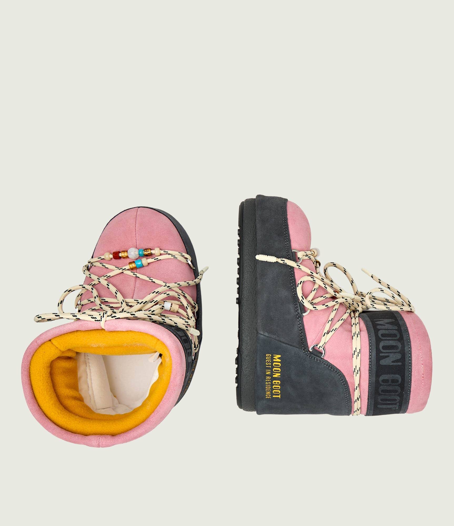 Moon Boot Bocanci ICON LOW SUEDE BEADS | X Guest in Residence | piele întoarsă