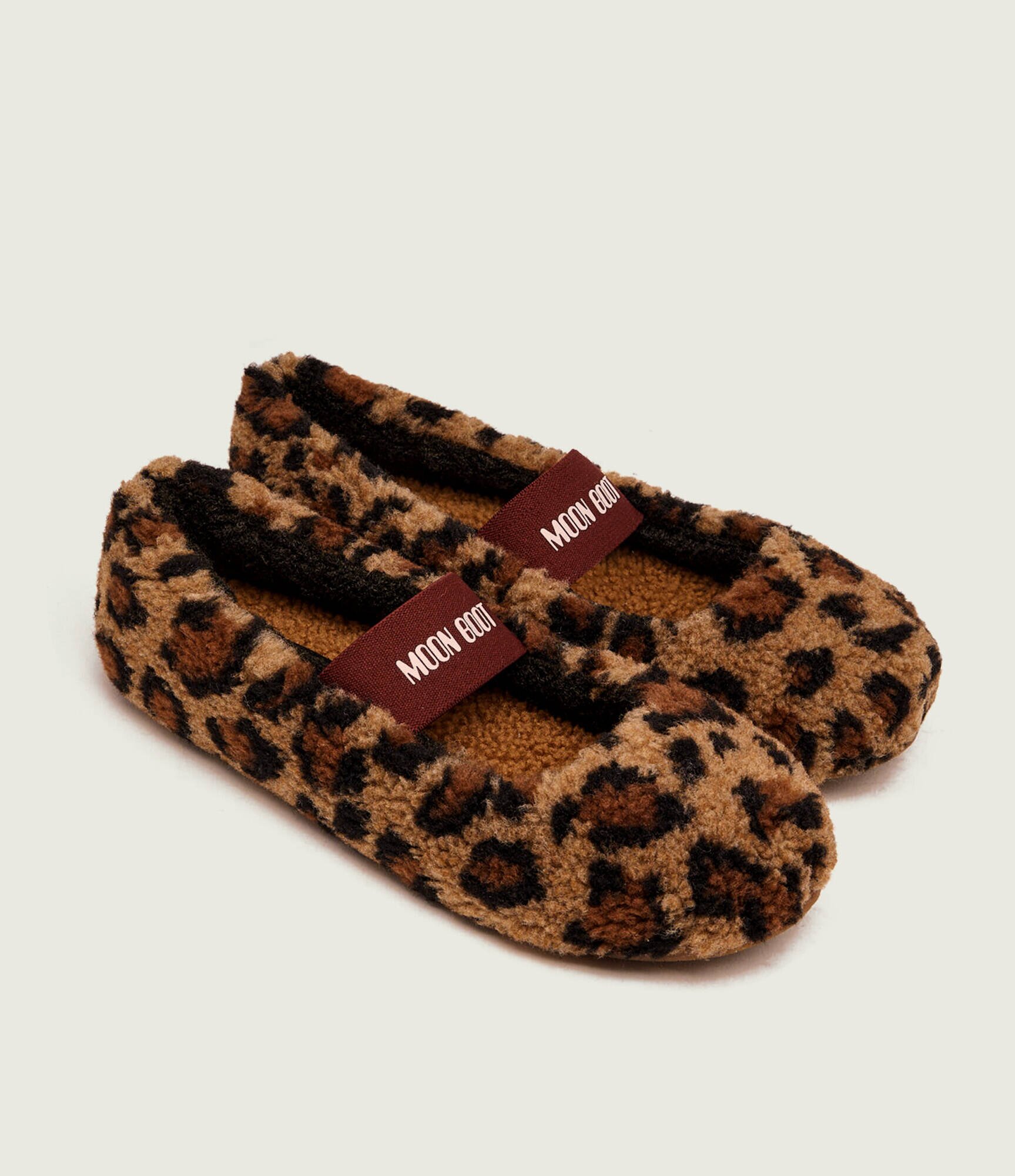 Moon Boot Căptușite balerini MB Fleece Ballerina Leopard Mary Jane cu adaos de lână