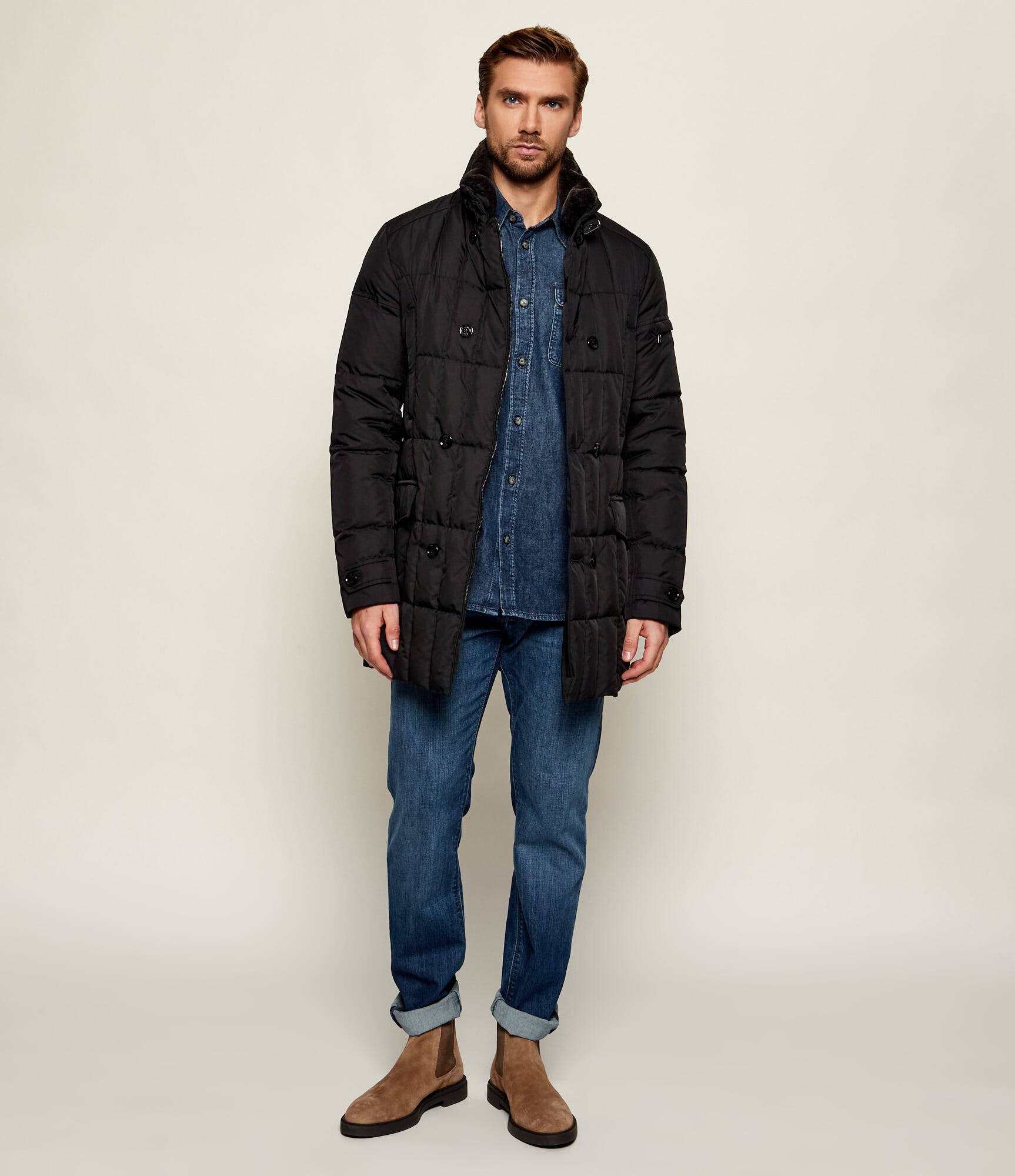 MooRER Geacă de puf MORRIS-KM | Slim Fit cu adaos de lână