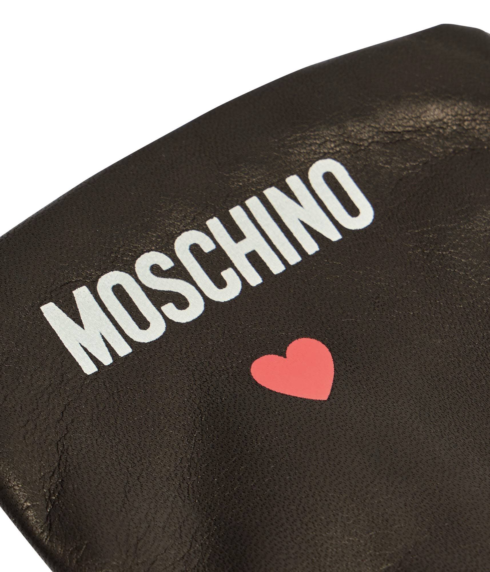 Moschino Mănuși de piele cu adaos de lână