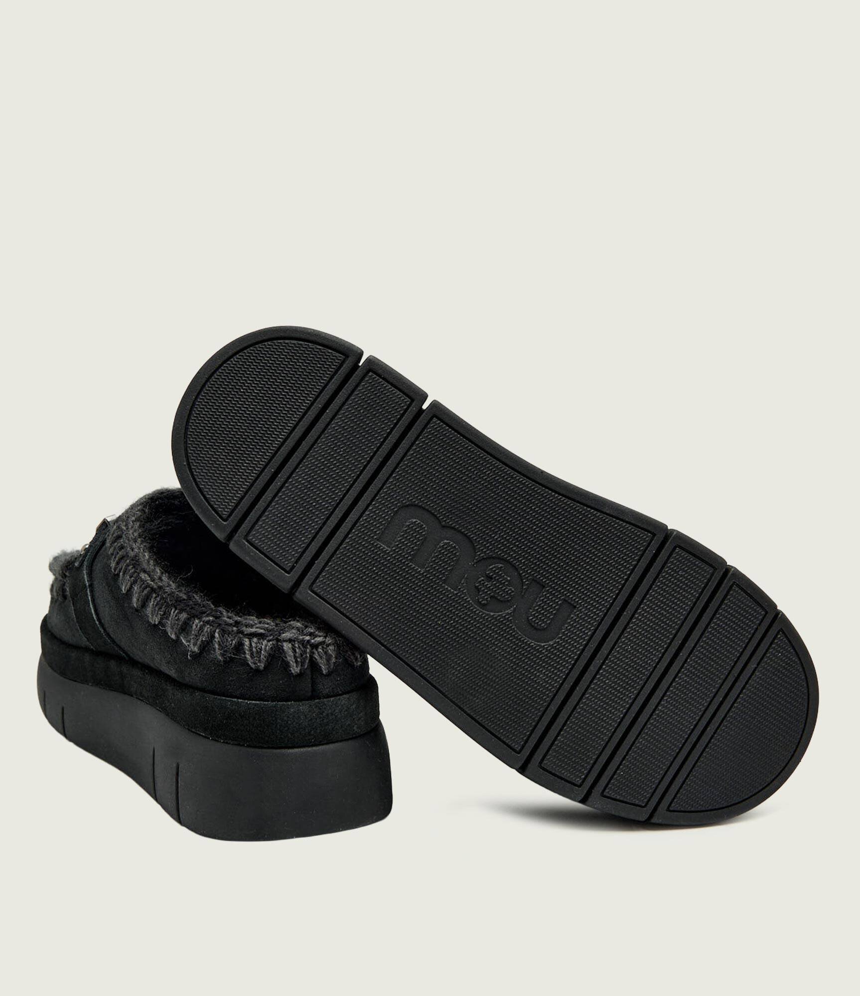 Mou Mules (încălțăminte) Bounce welt clog suede cu adaos de lână | piele întoarsă