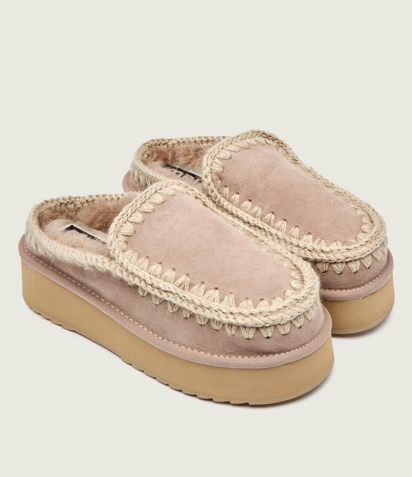 Mou Mules (încălțăminte) Clog Eskimo Platform | piele întoarsă