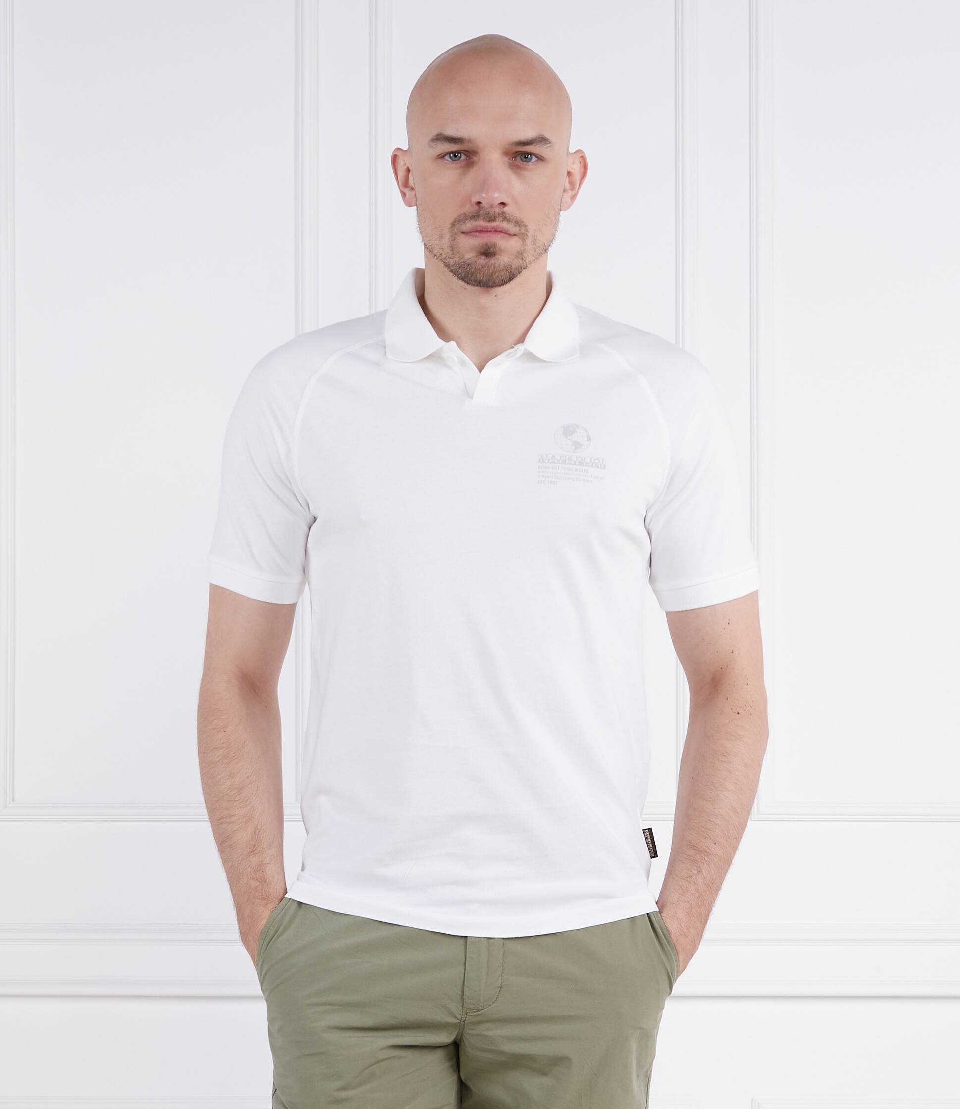 Napapijri Polo E-SANTIAGO SS BRIGHTWHITE 002 | Regular Fit