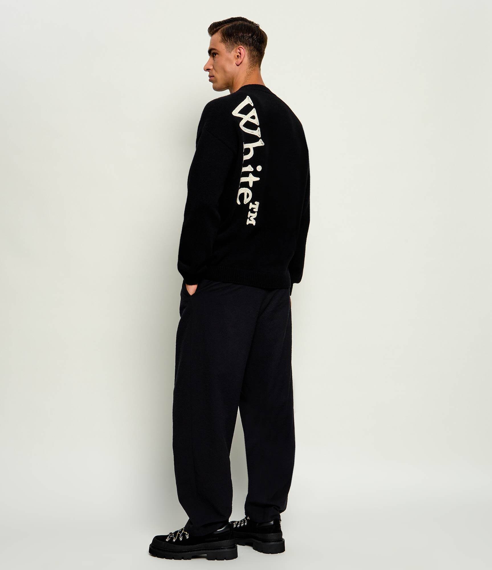 OFF-WHITE De lână pulover Vertical Bookish | Relaxed fit