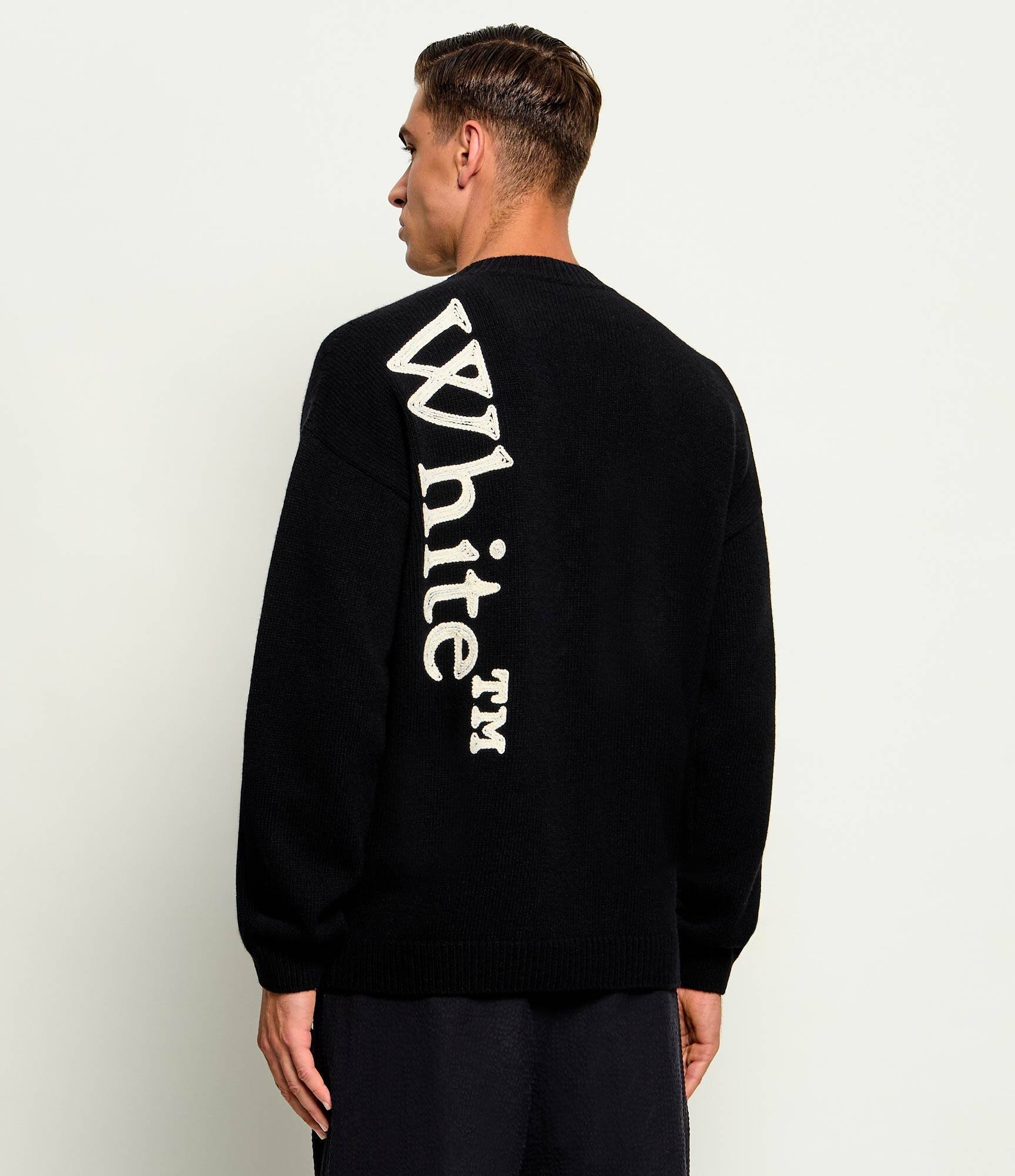 OFF-WHITE De lână pulover Vertical Bookish | Relaxed fit