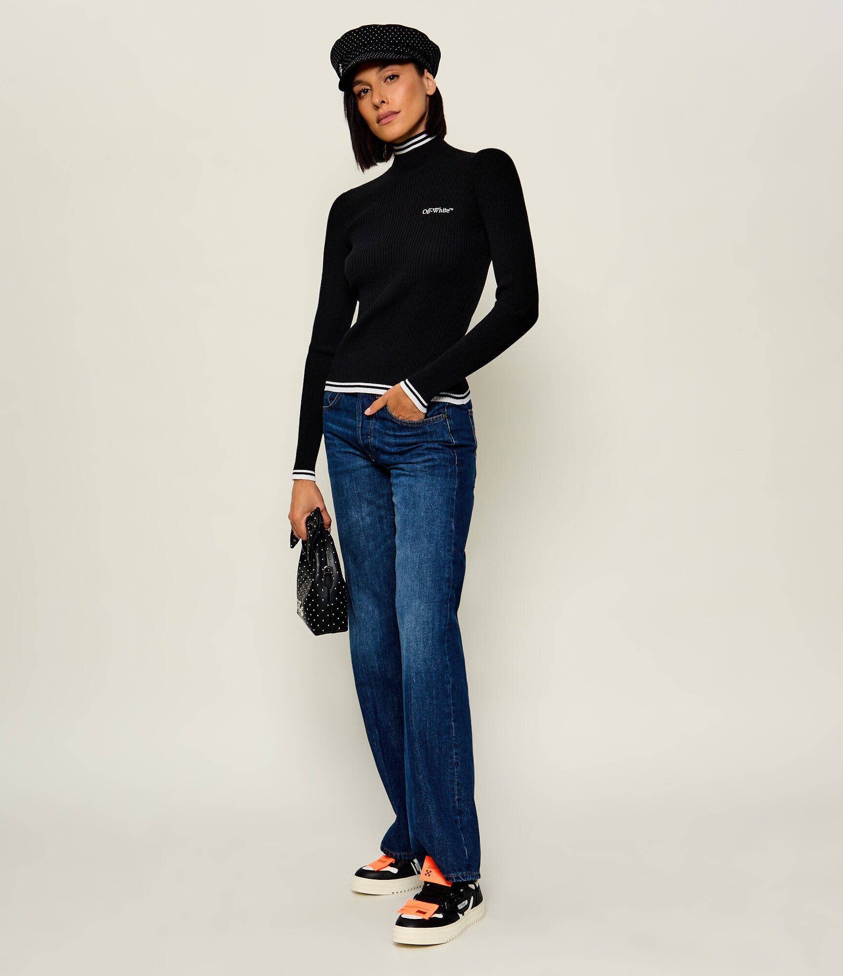 OFF-WHITE Teniși din piele W-Low top 3.0 Off Court