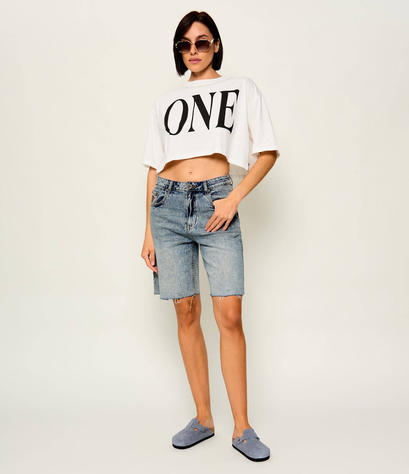 ONE TEASPOON De blugi bermude Le Cats | Boyfriend fit | mid waist