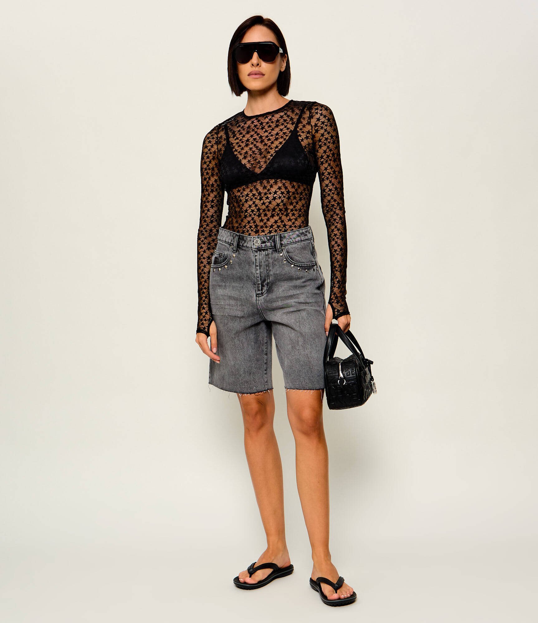 ONE TEASPOON De blugi bermude Le Cats | Loose fit | mid waist