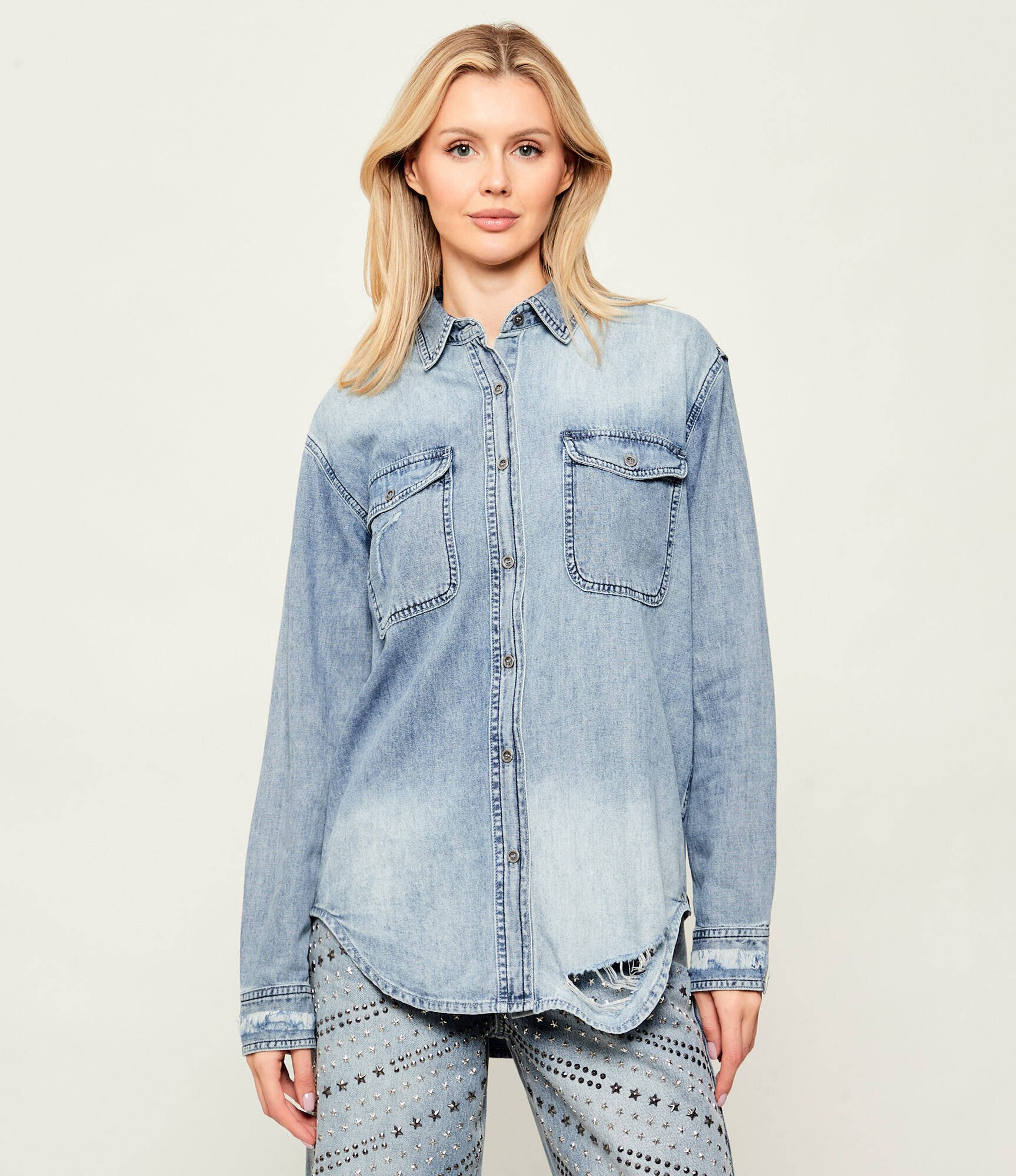 ONE TEASPOON De blugi cămașă 25TH BIRTHDAY EVERYDAY | Oversize fit