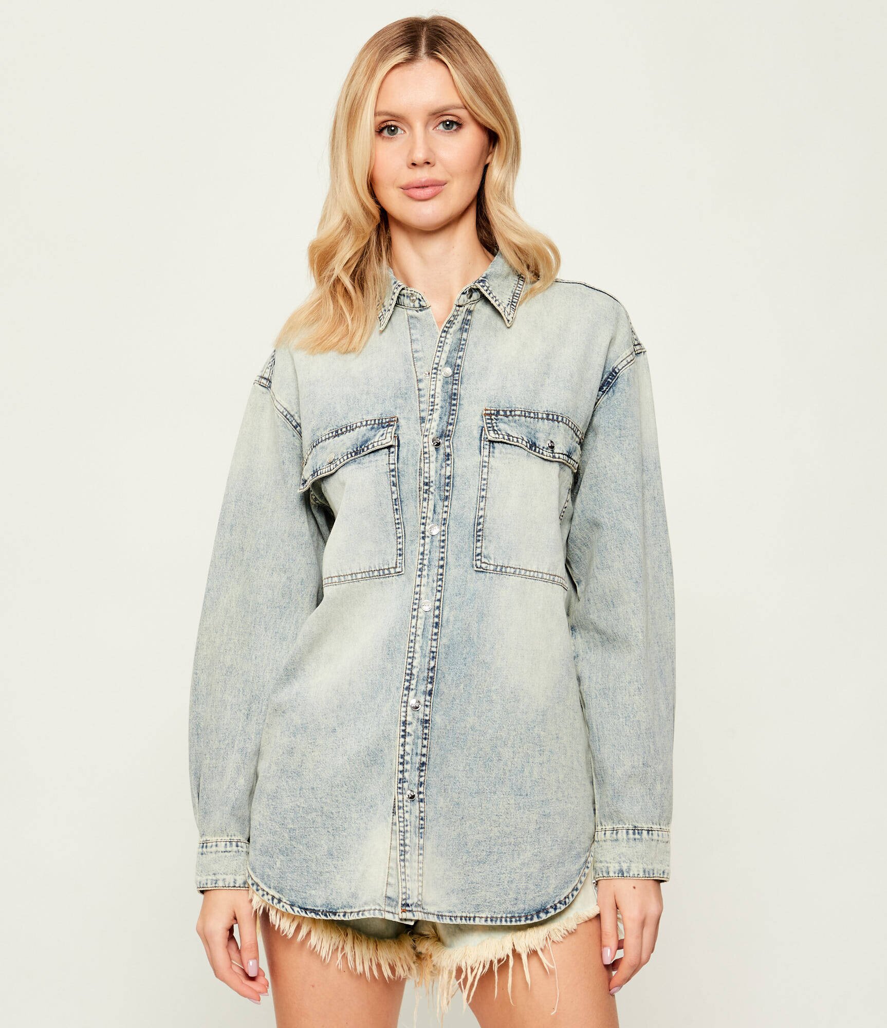ONE TEASPOON De blugi cămașă ESSENTIAL | Oversize fit