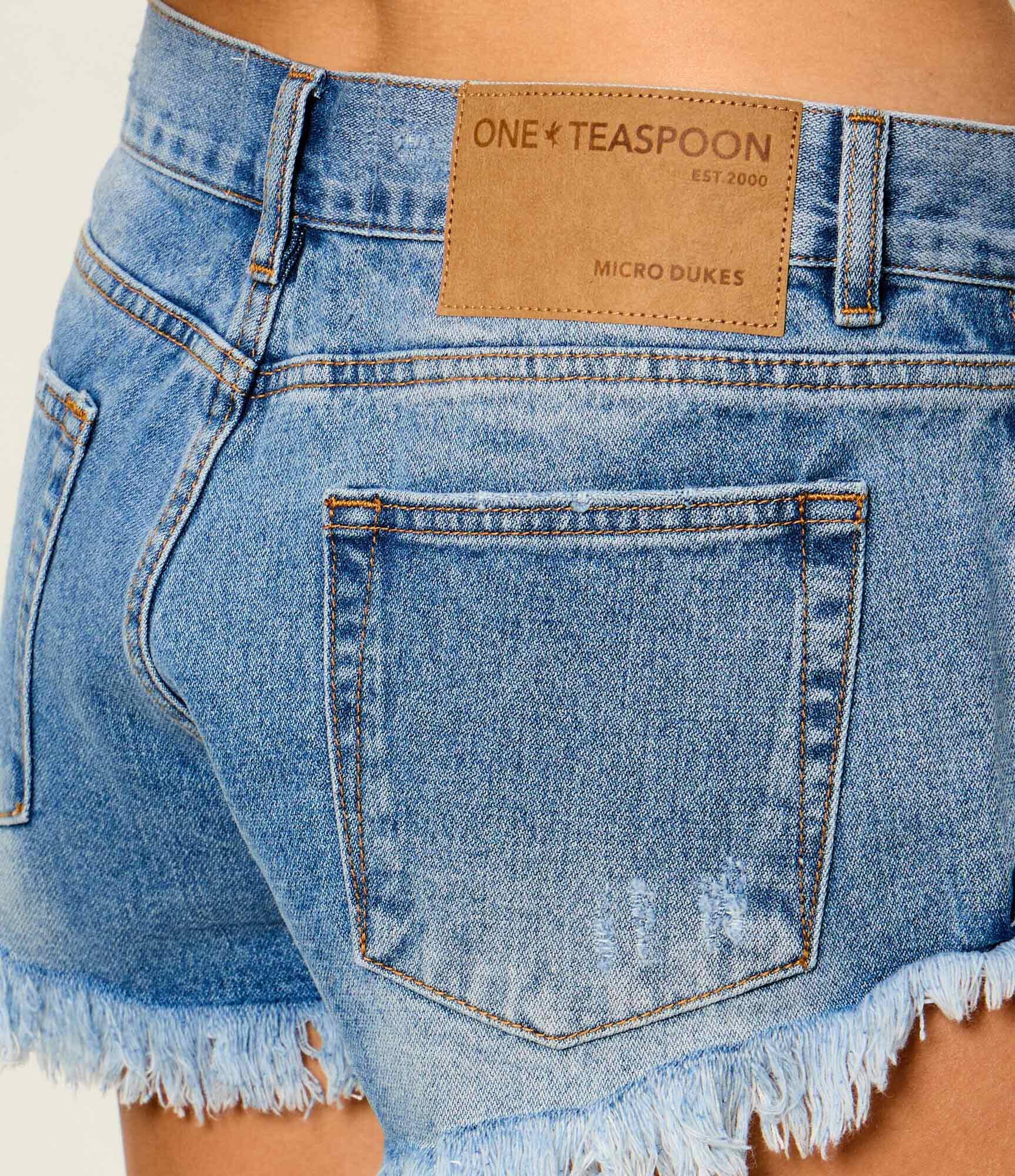 ONE TEASPOON De blugi pantaloni scurți Micro Dukes | regular fit | low waist