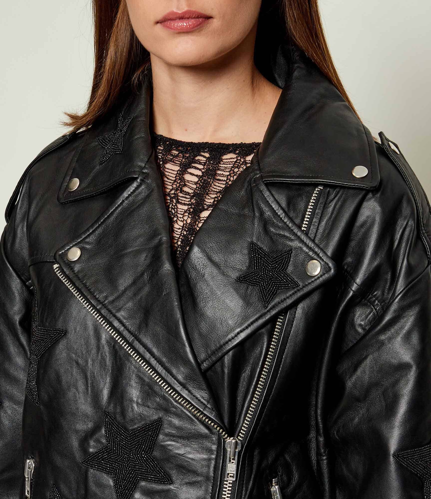 ONE TEASPOON Geacă de piele BIKER BOYFRIEND | Oversize fit