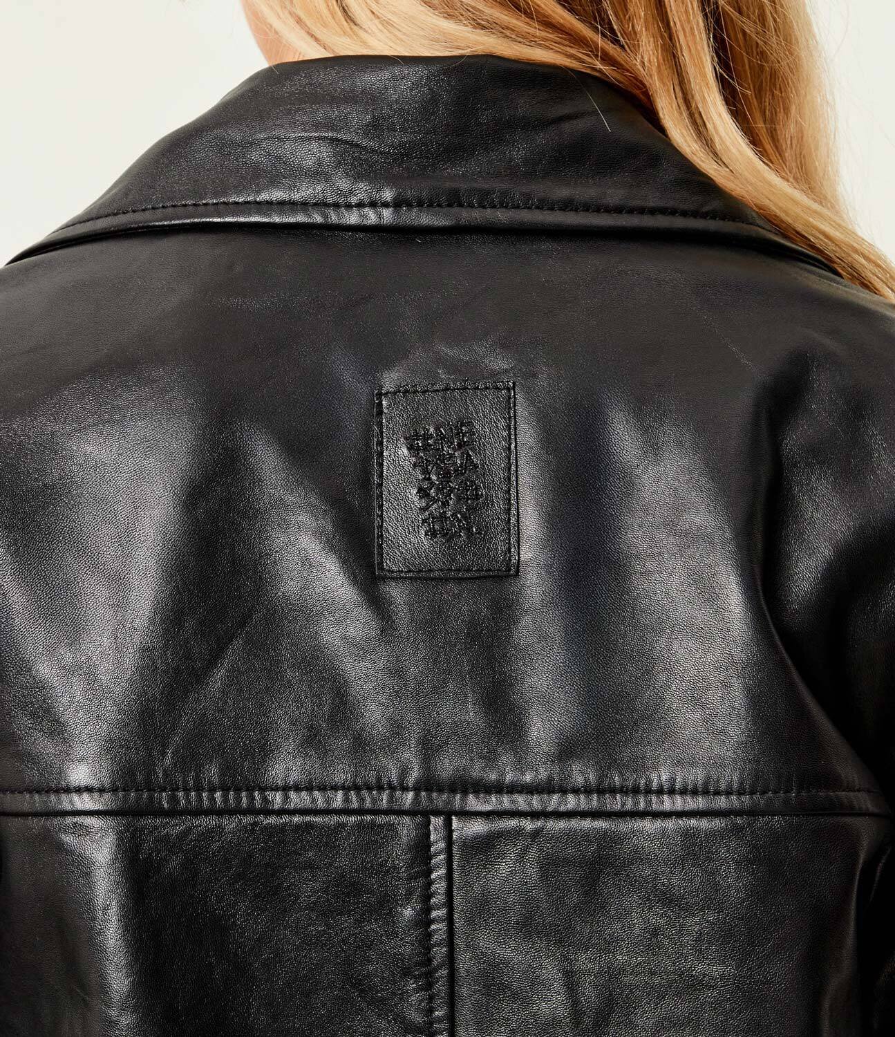 ONE TEASPOON Geacă de piele BIKER | Oversize fit