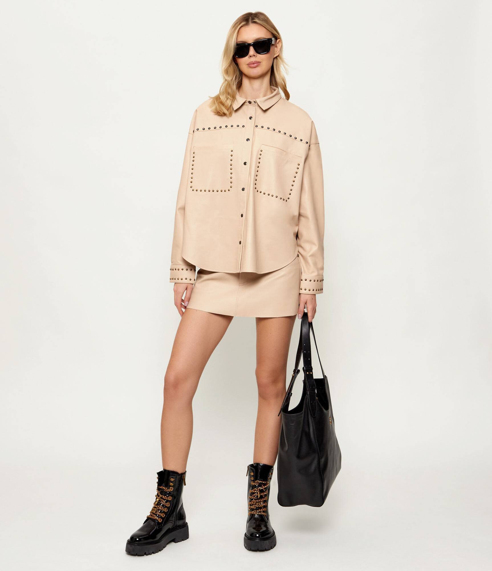 ONE TEASPOON Geacă de piele DARIA | Relaxed fit