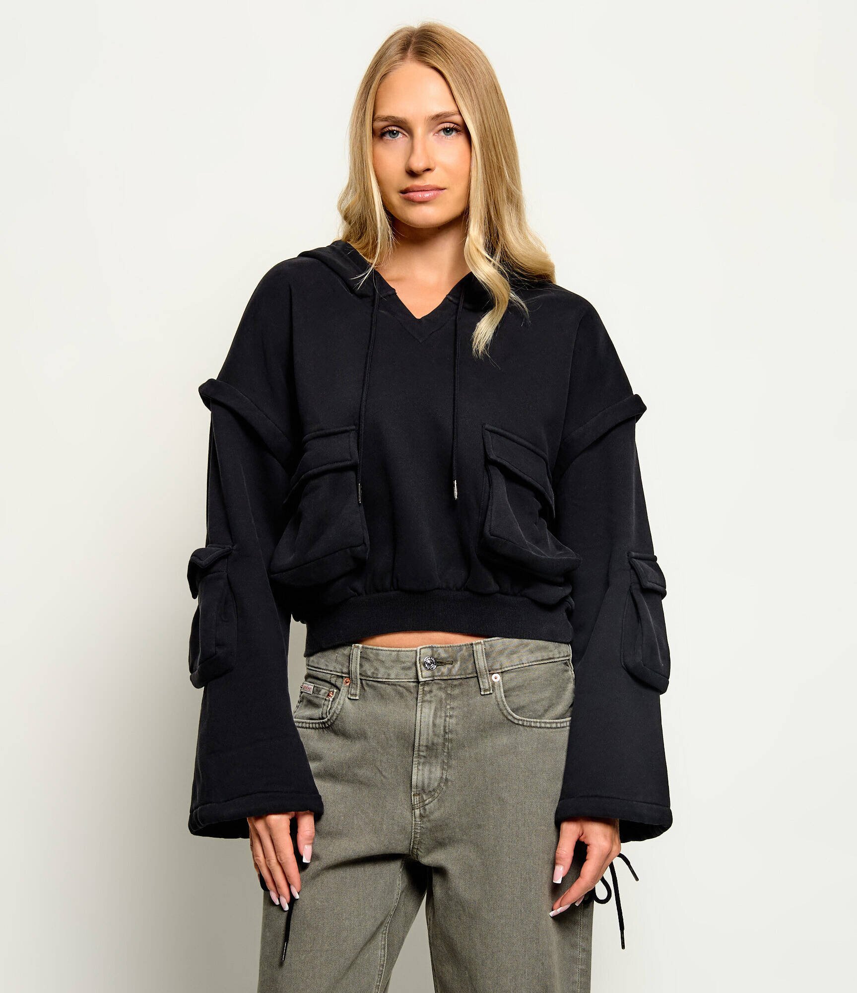ONE TEASPOON Hanorac 2 în 1 Puff Power | Cropped Fit