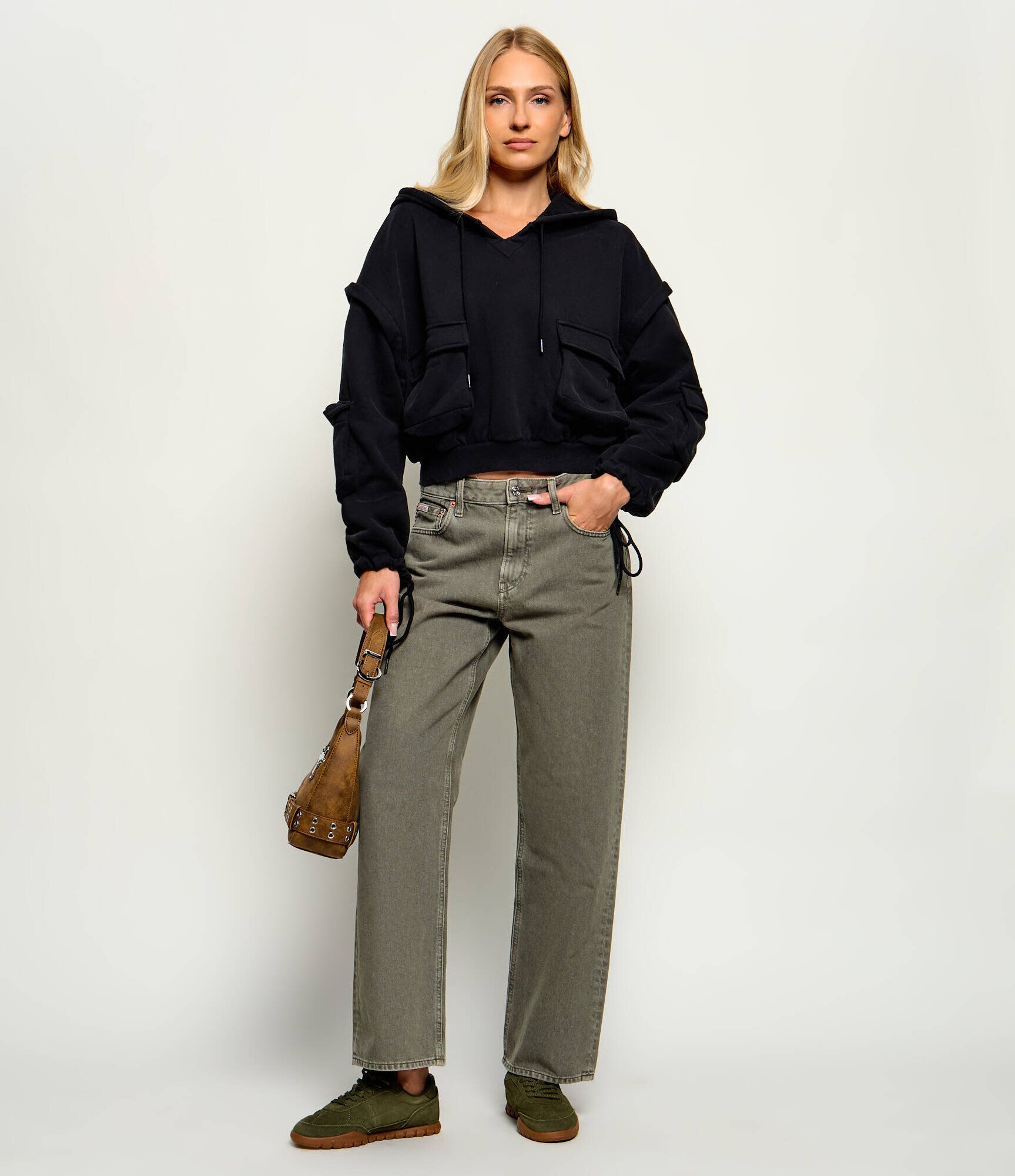 ONE TEASPOON Hanorac 2 în 1 Puff Power | Cropped Fit
