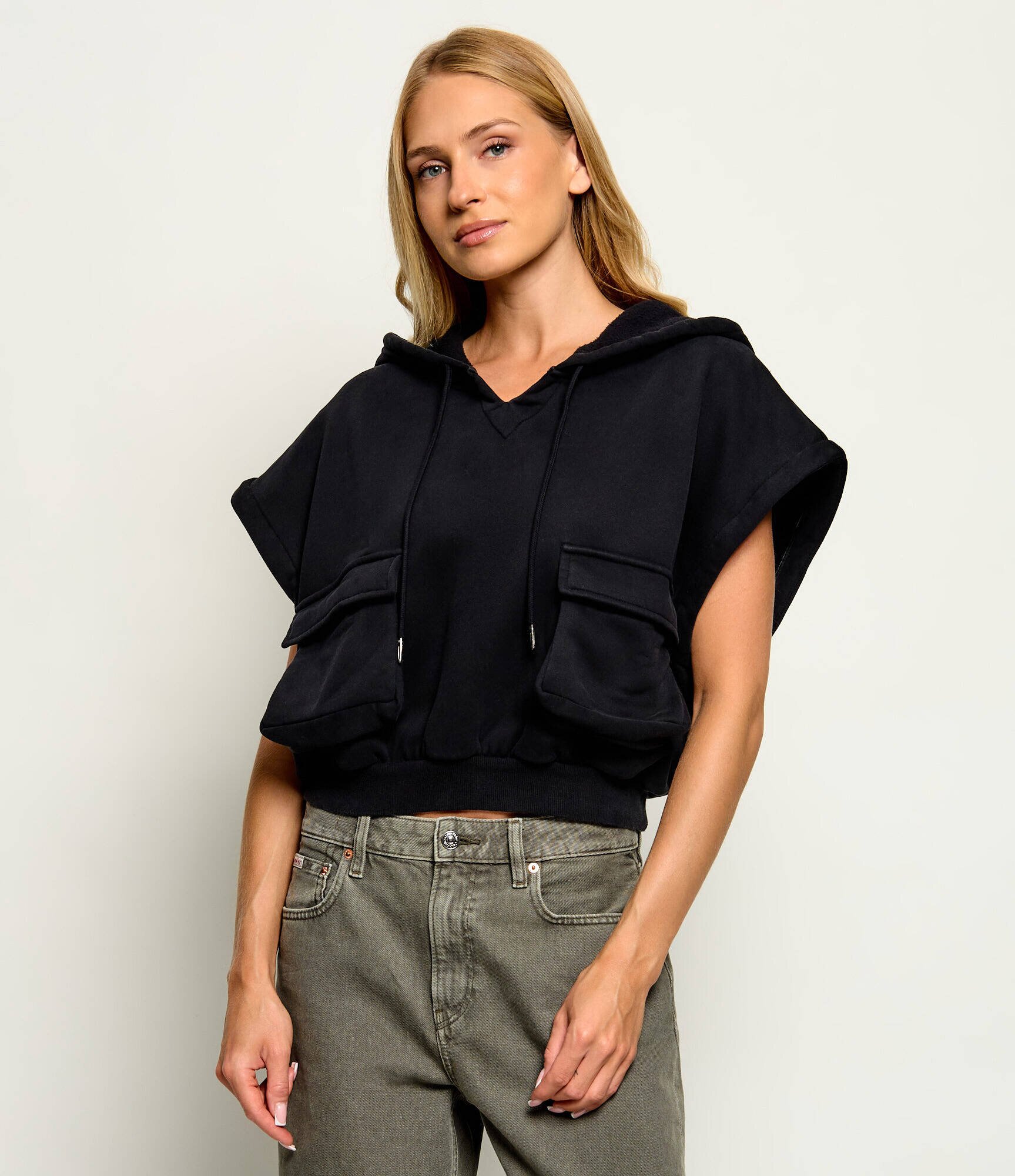 ONE TEASPOON Hanorac 2 în 1 Puff Power | Cropped Fit