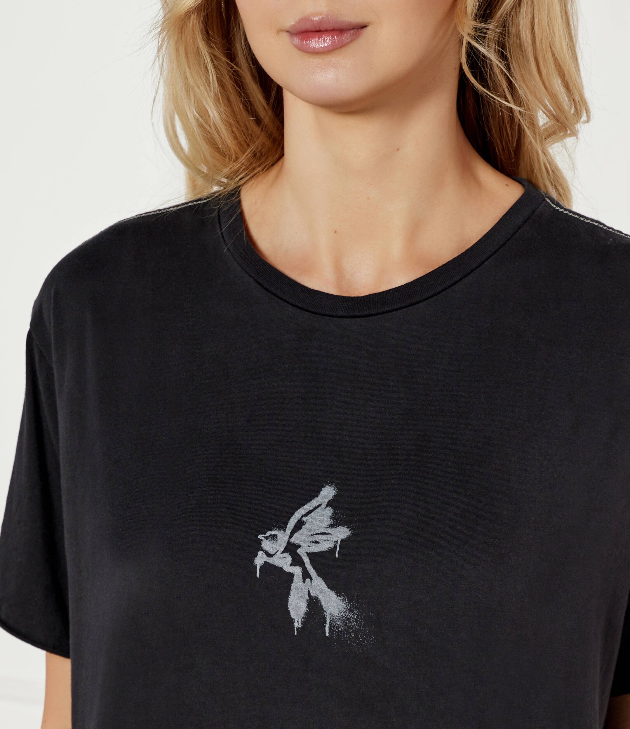 ONE TEASPOON Tricou GRAFFITI BIRD | Regular Fit