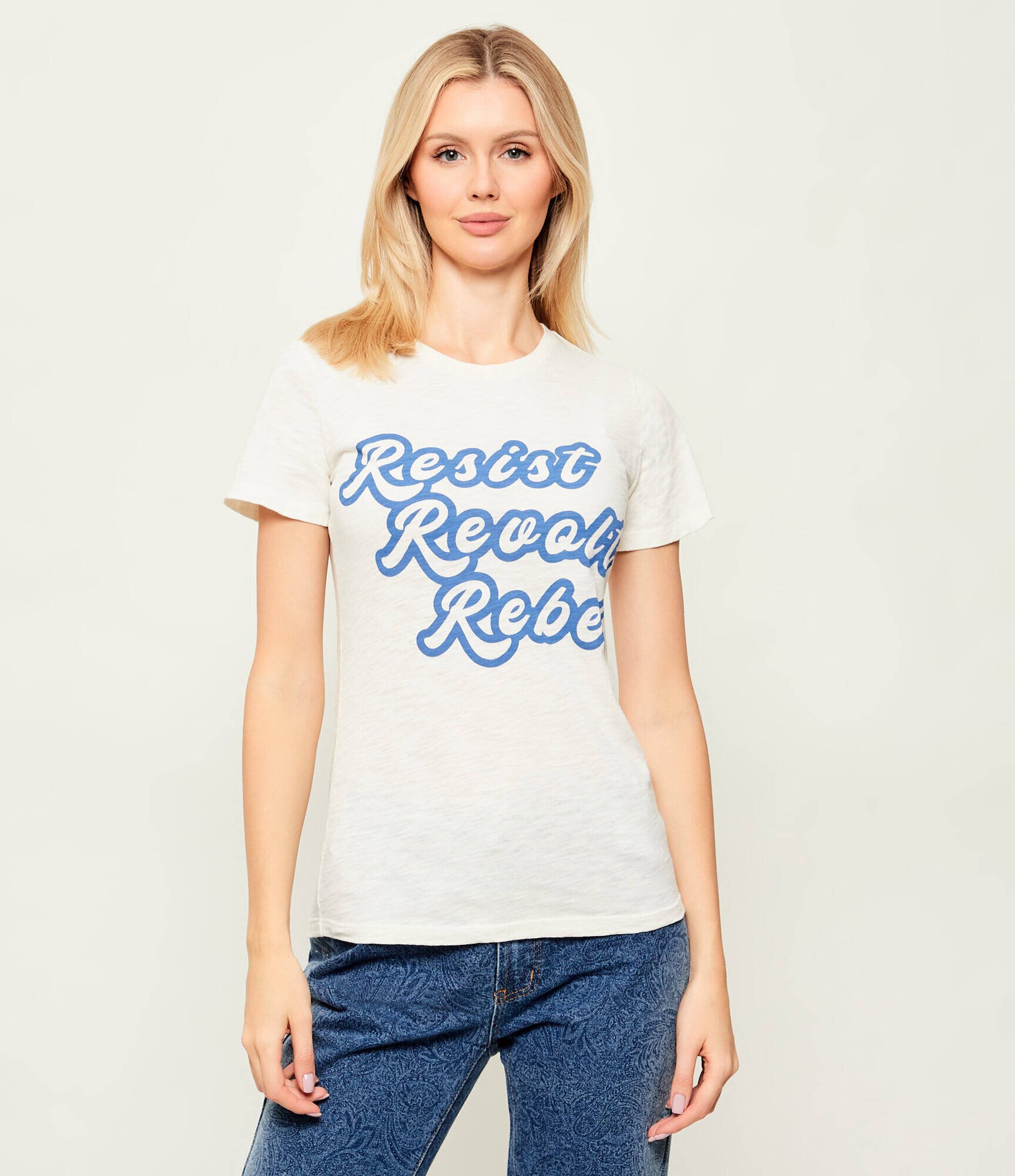 ONE TEASPOON Tricou RESIST REVOLT REBEL | Relaxed fit